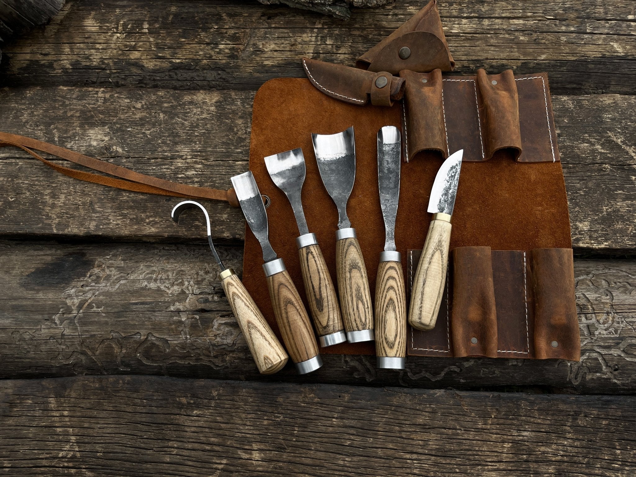 6 - Piece Hand - Forged Wood Carving Tool Set - 6