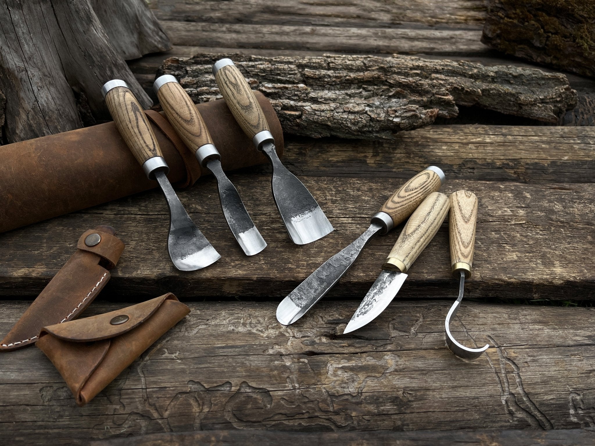 6 - Piece Hand - Forged Wood Carving Tool Set - 1