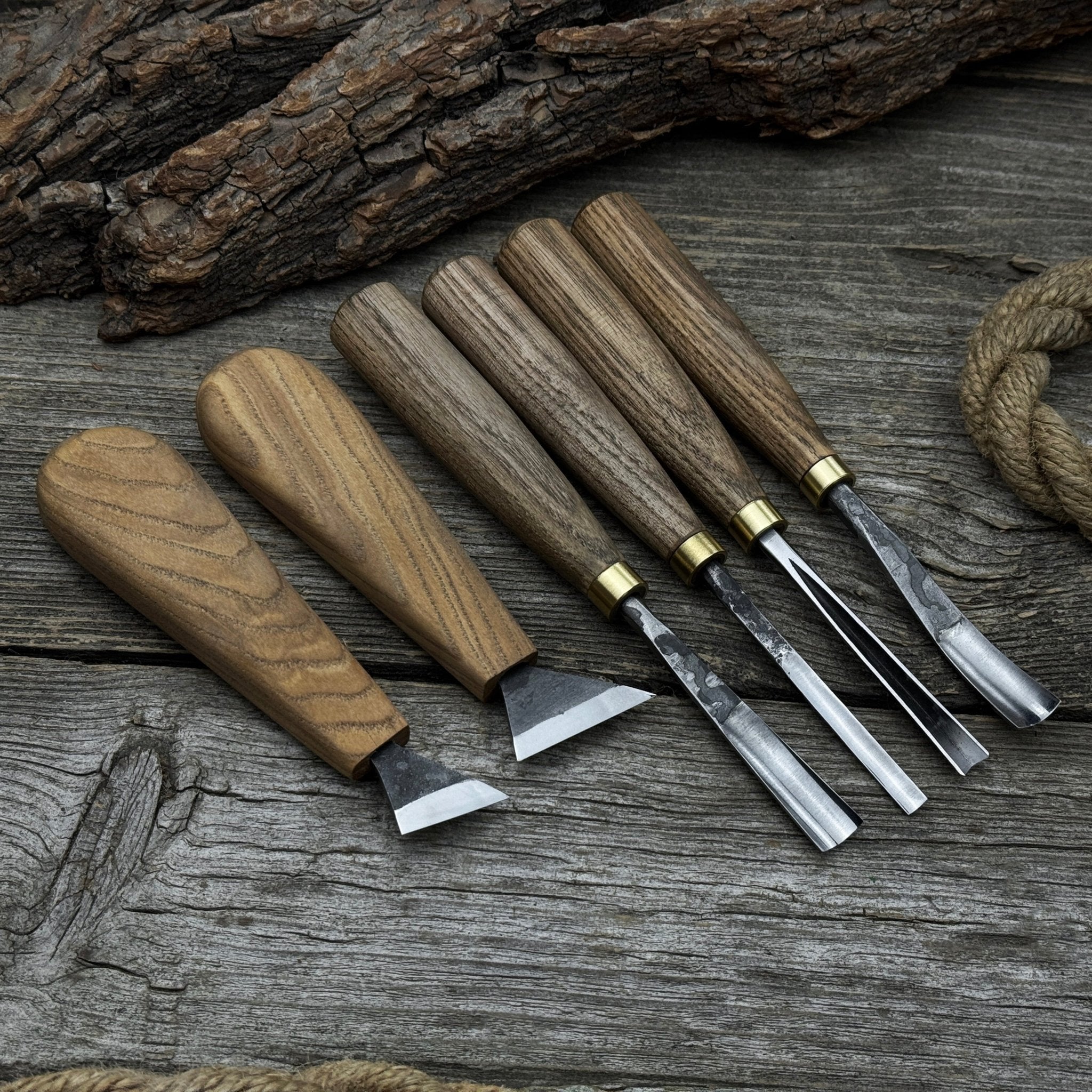 6 - Piece Wood Carving Tool Set – Knives, Gouges & Chisels for Detail Work - 1