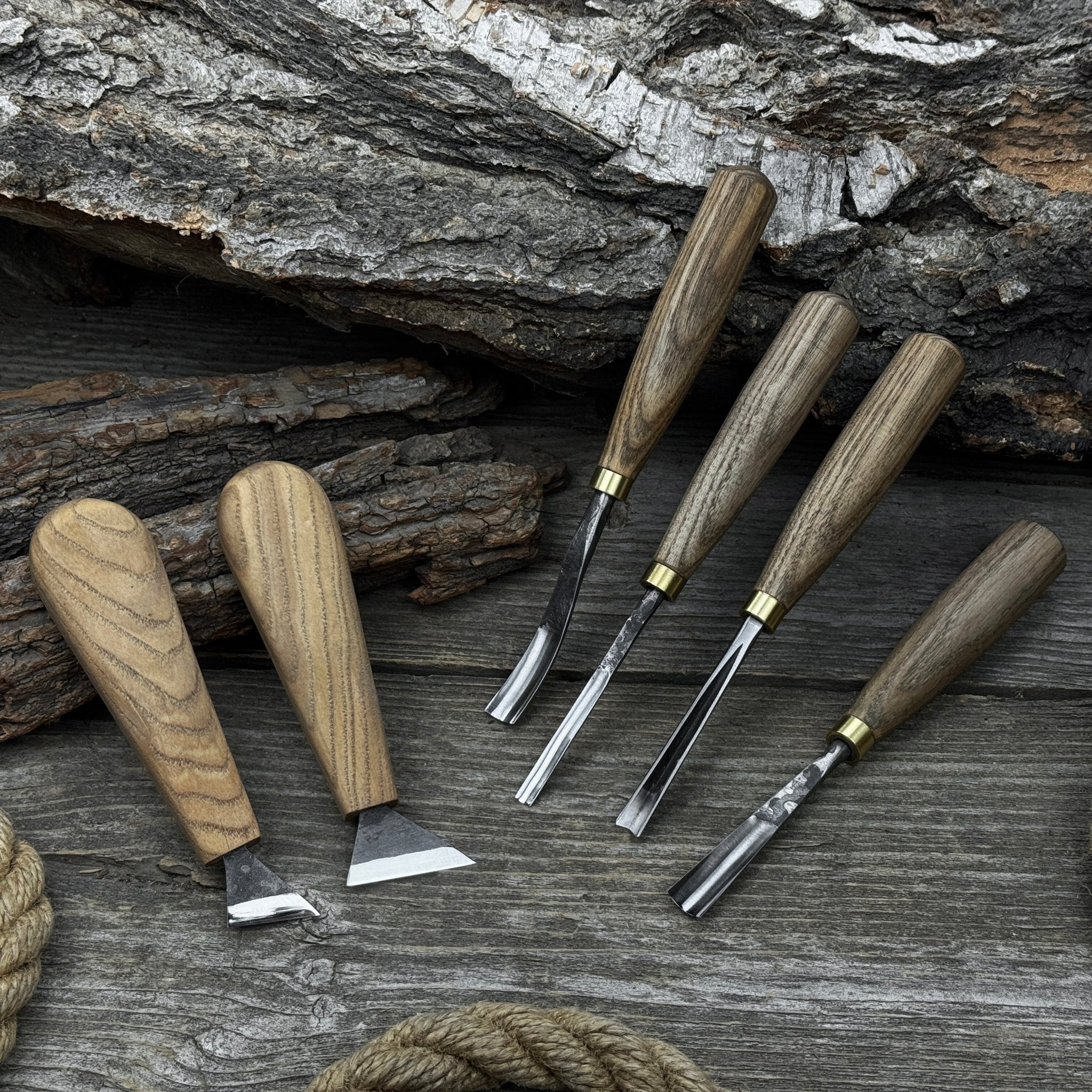 6 - Piece Wood Carving Tool Set – Knives, Gouges & Chisels for Detail Work - 7