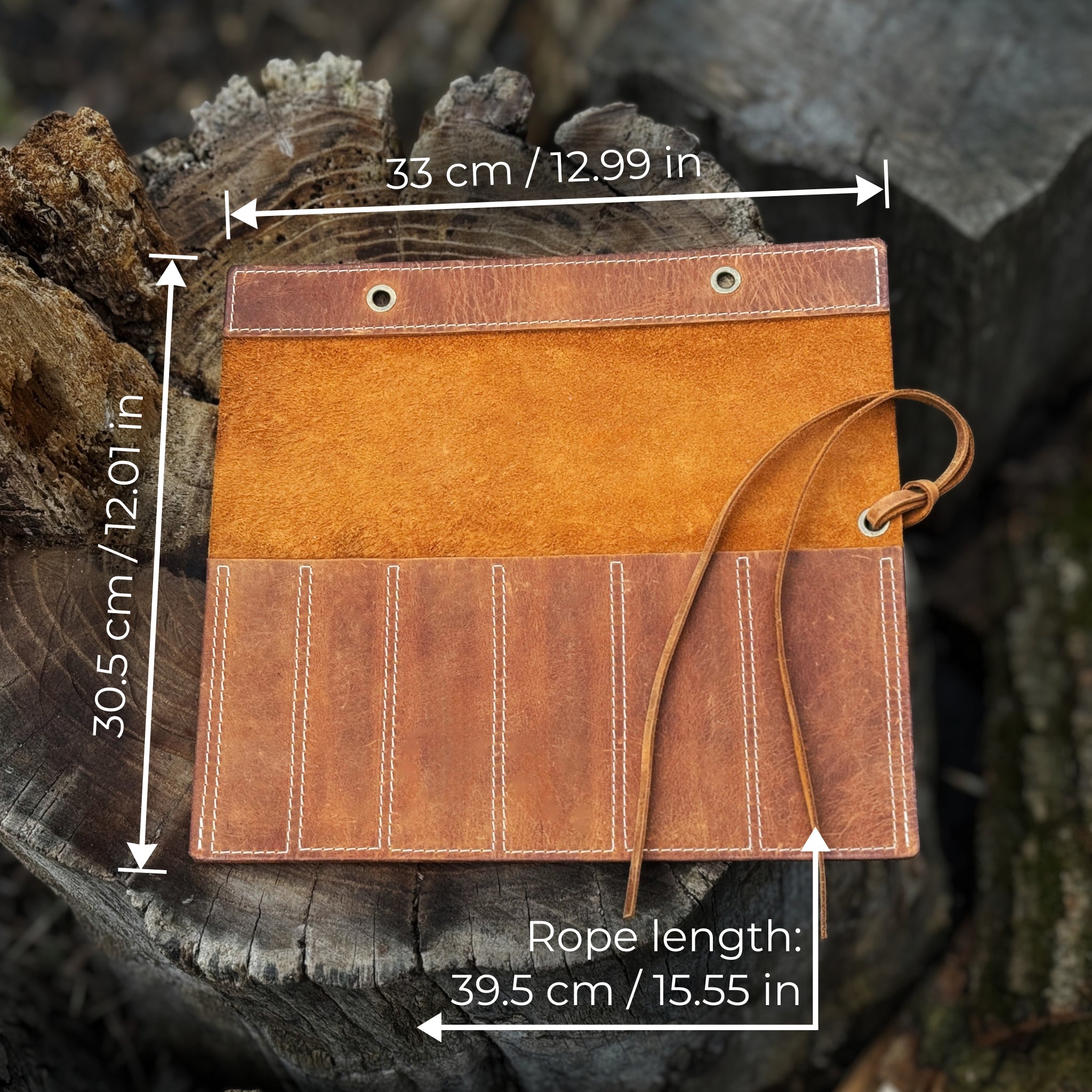 6 Pocket Leather Chisel Roll - 3