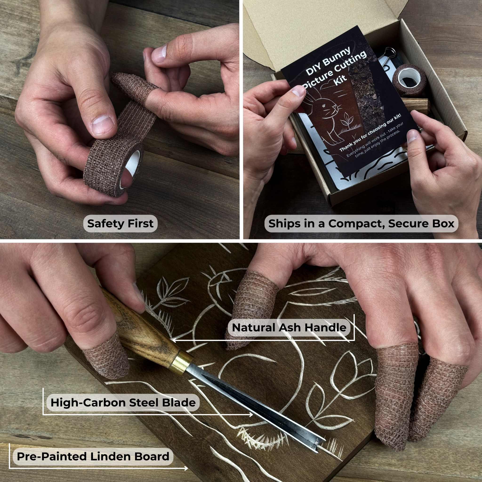 DIY Hasenschnitzset – Holzkunst-Set mit V-Meißel und Videoanleitung