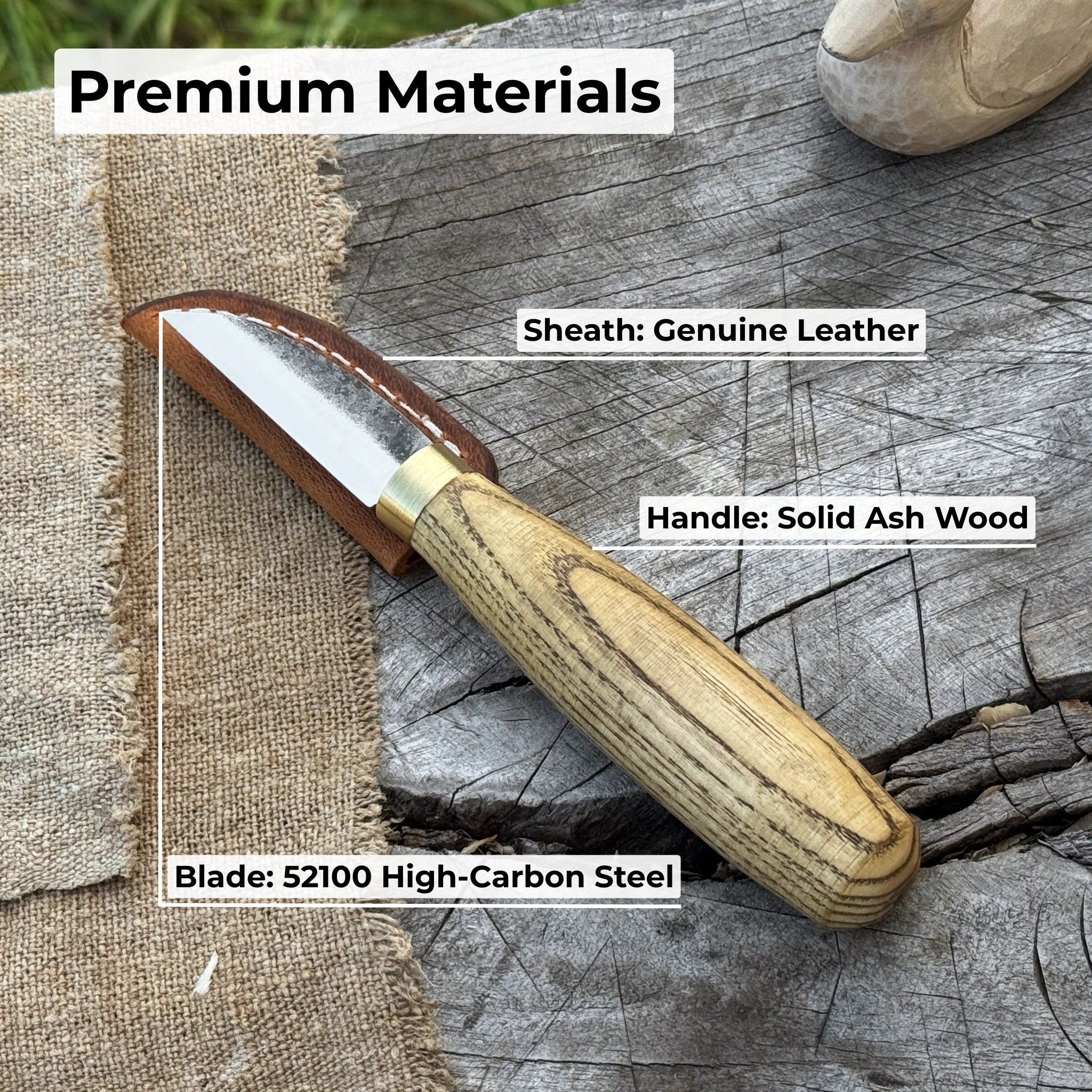 Hand-Forged Roughing Knife, Blade 5 cm (1.97 inches)