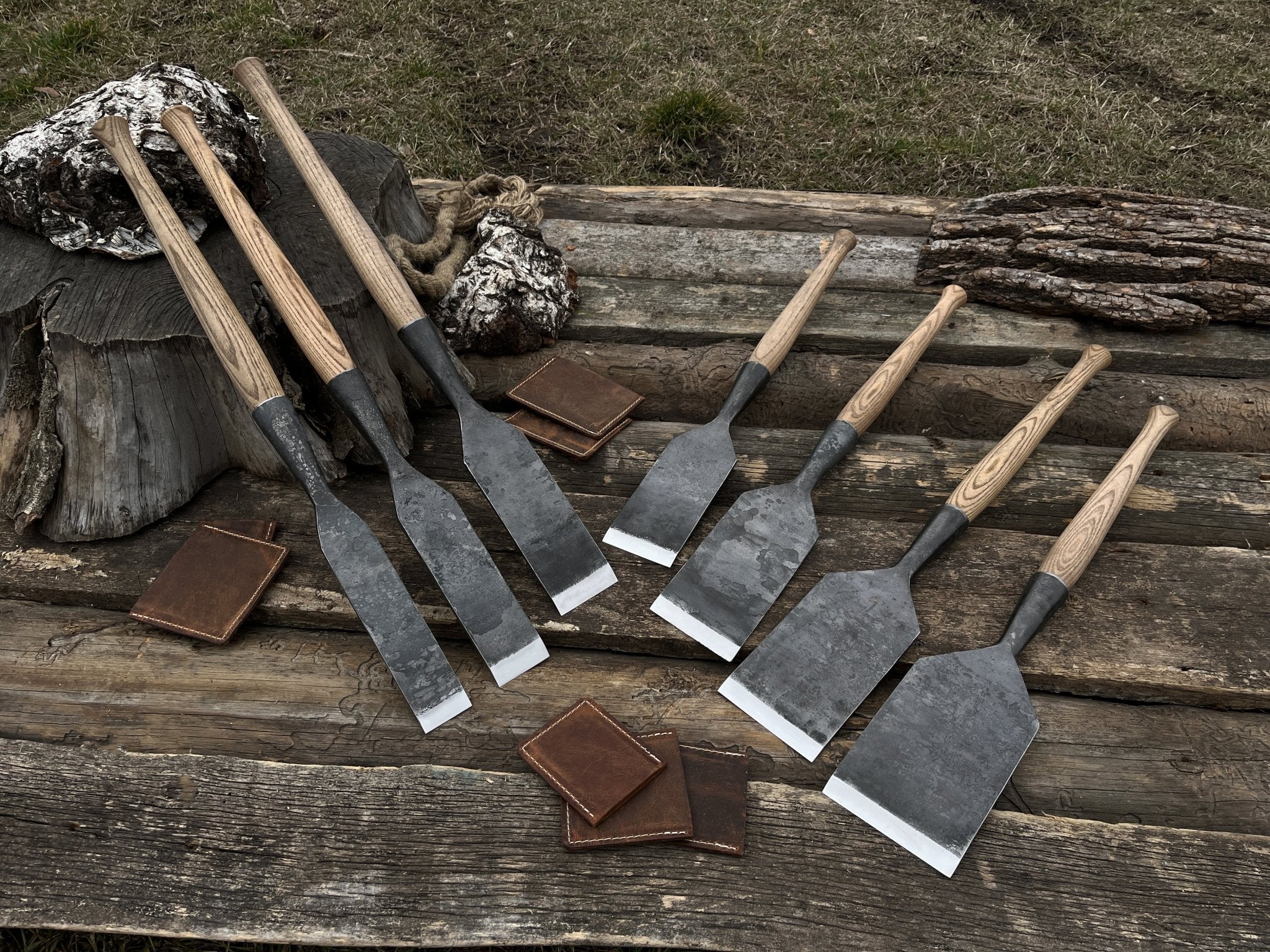 7 - Piece Hand - Forged Long Timber Framing Chisel Set - 7