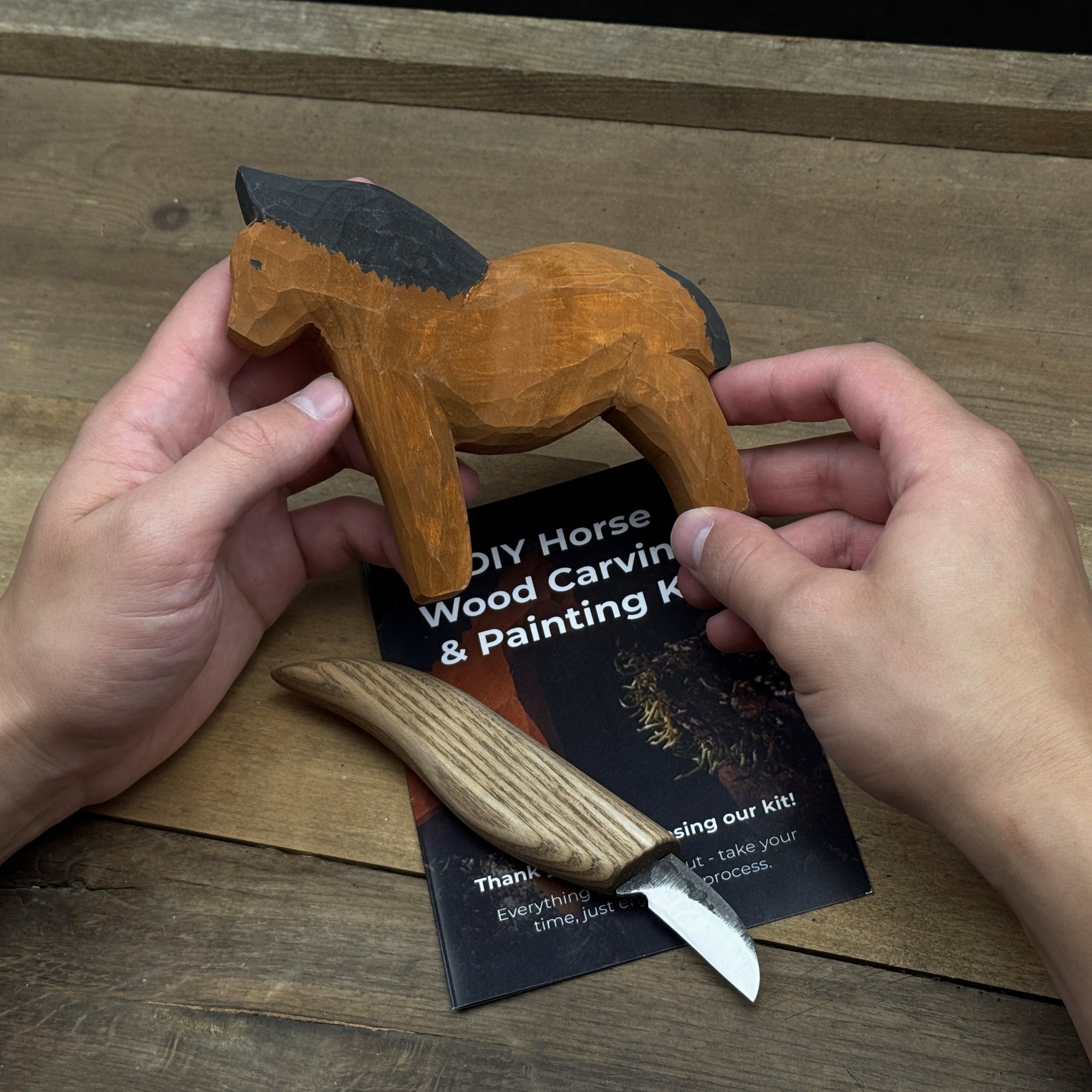 DIY-Holzschnitz- und Malset für Pferde