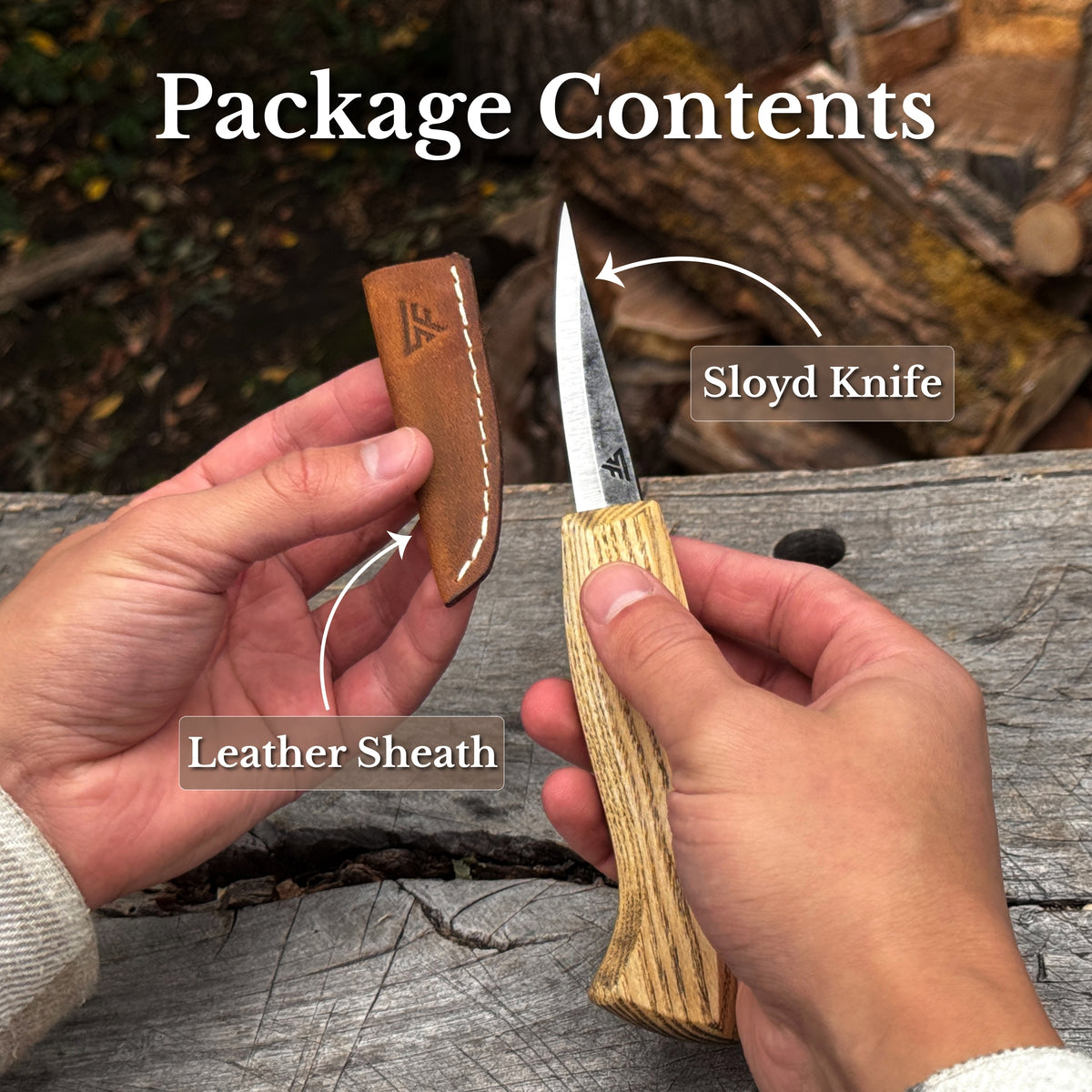 Whittling Sloyd Knife with Octagonal Handle, 7.5 cm / 2.95 in