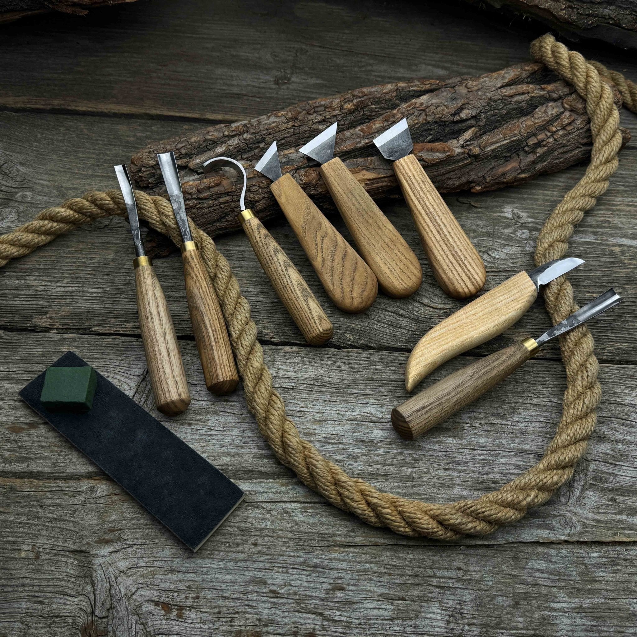 8 - Piece Spoon Carving Tool Set with Sharpening Board - 8