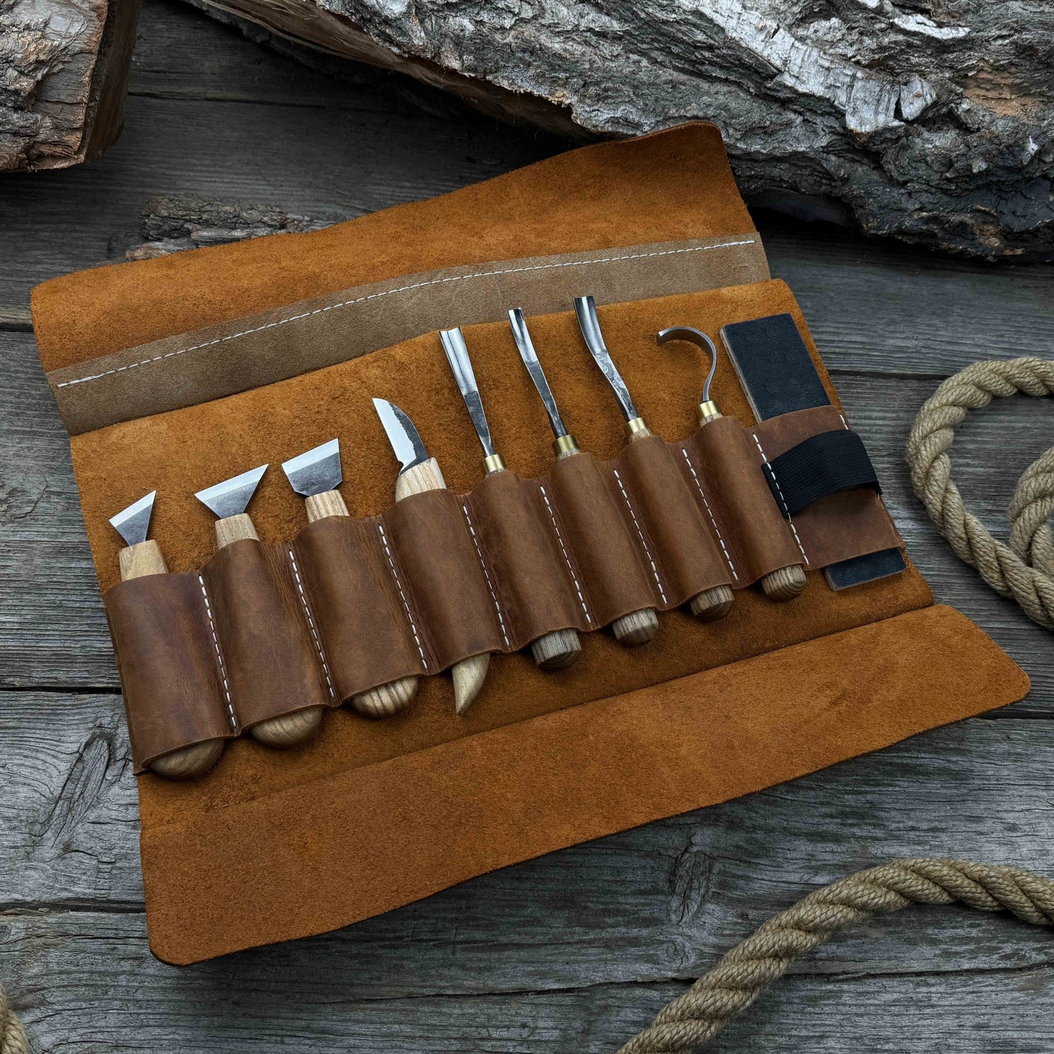 8 - Piece Spoon Carving Tool Set with Sharpening Board - 1