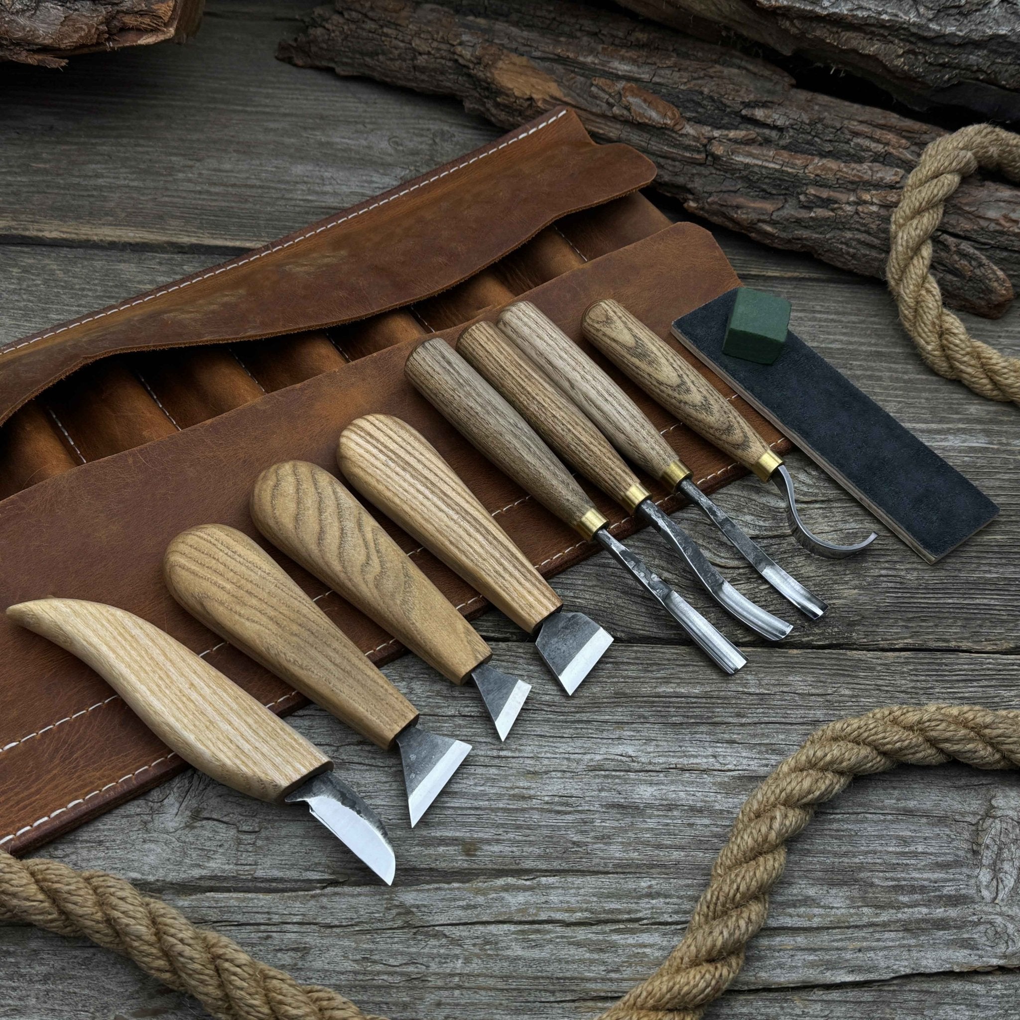 8 - Piece Spoon Carving Tool Set with Sharpening Board - 3