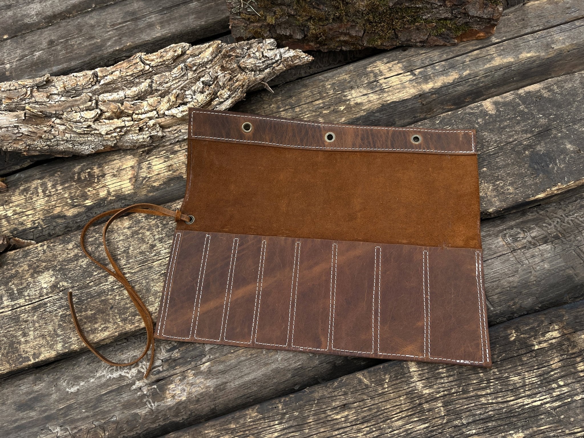 8 Pocket Leather Chisel Roll - 4