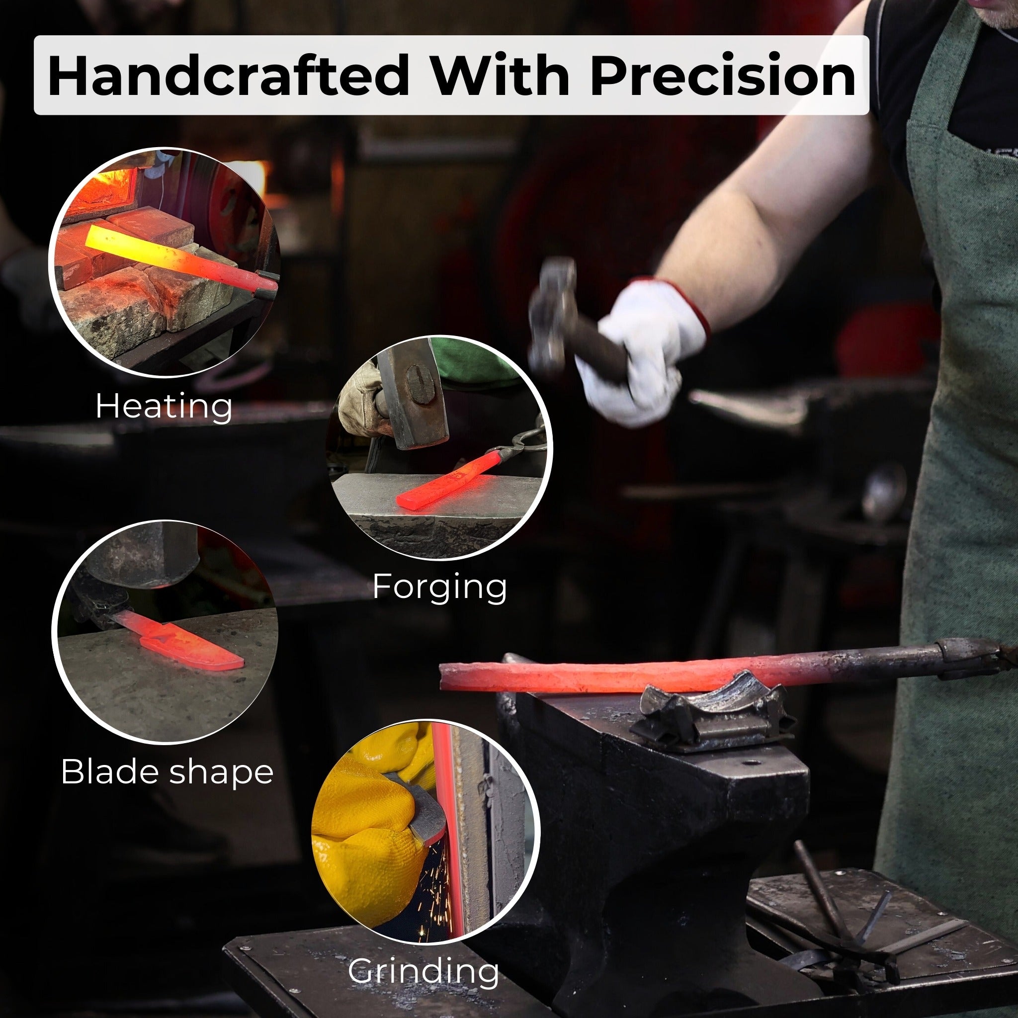 Hand-Forged Roughing Knife, Blade 5 cm (1.97 inches)
