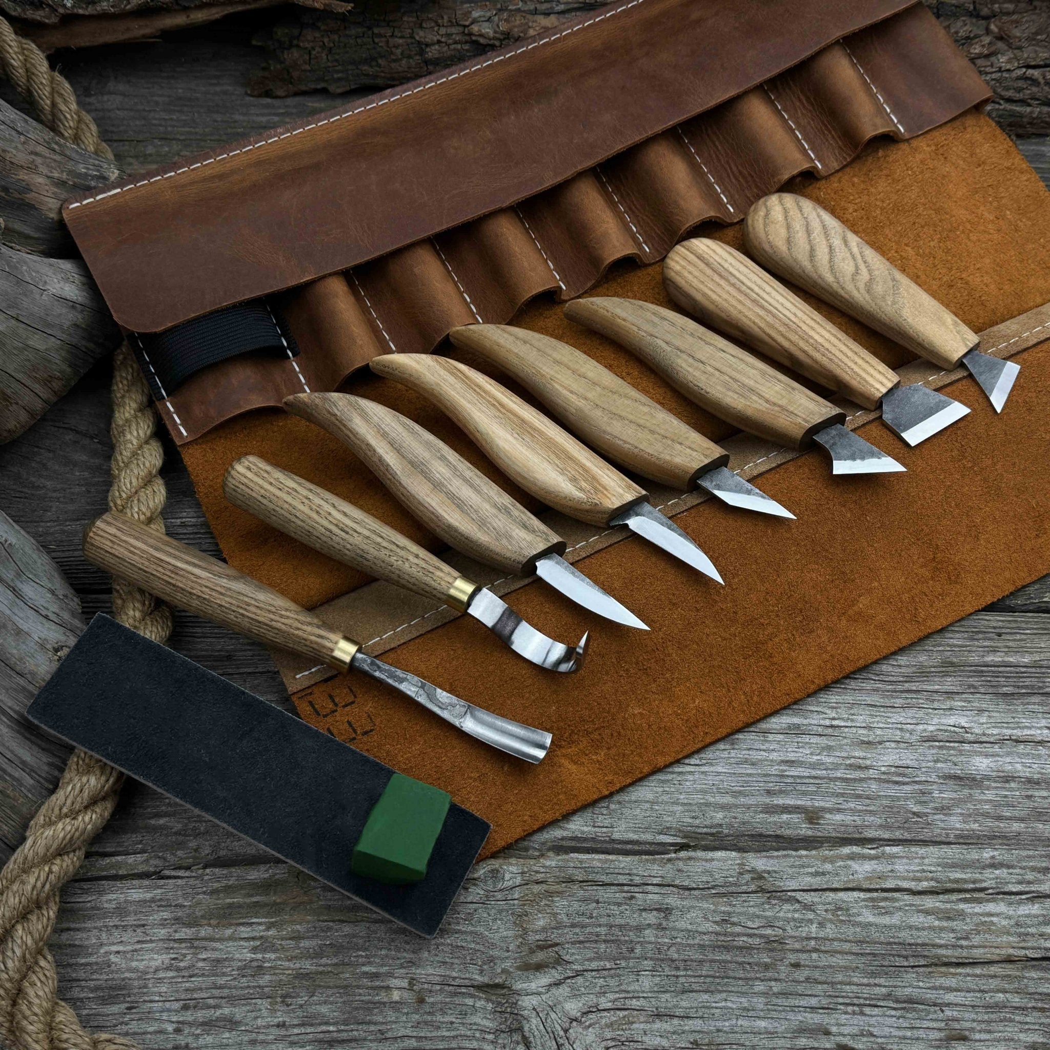 9 - Piece Spoon Carving Tool Set with Sharpening Board - 2