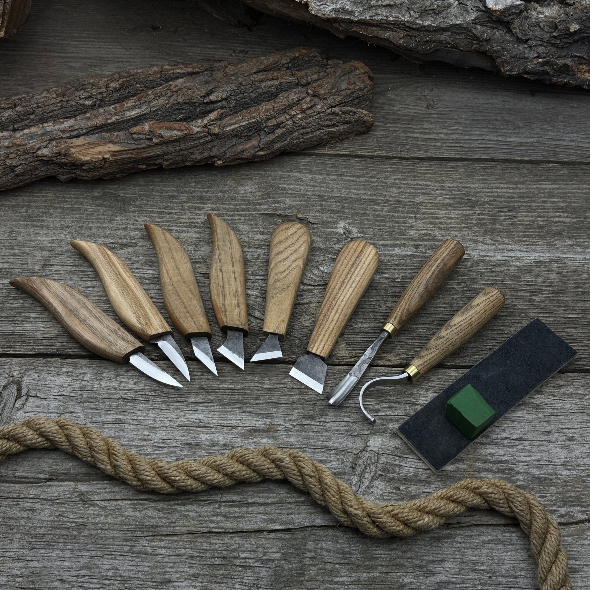 9 - Piece Spoon Carving Tool Set with Sharpening Board - 10