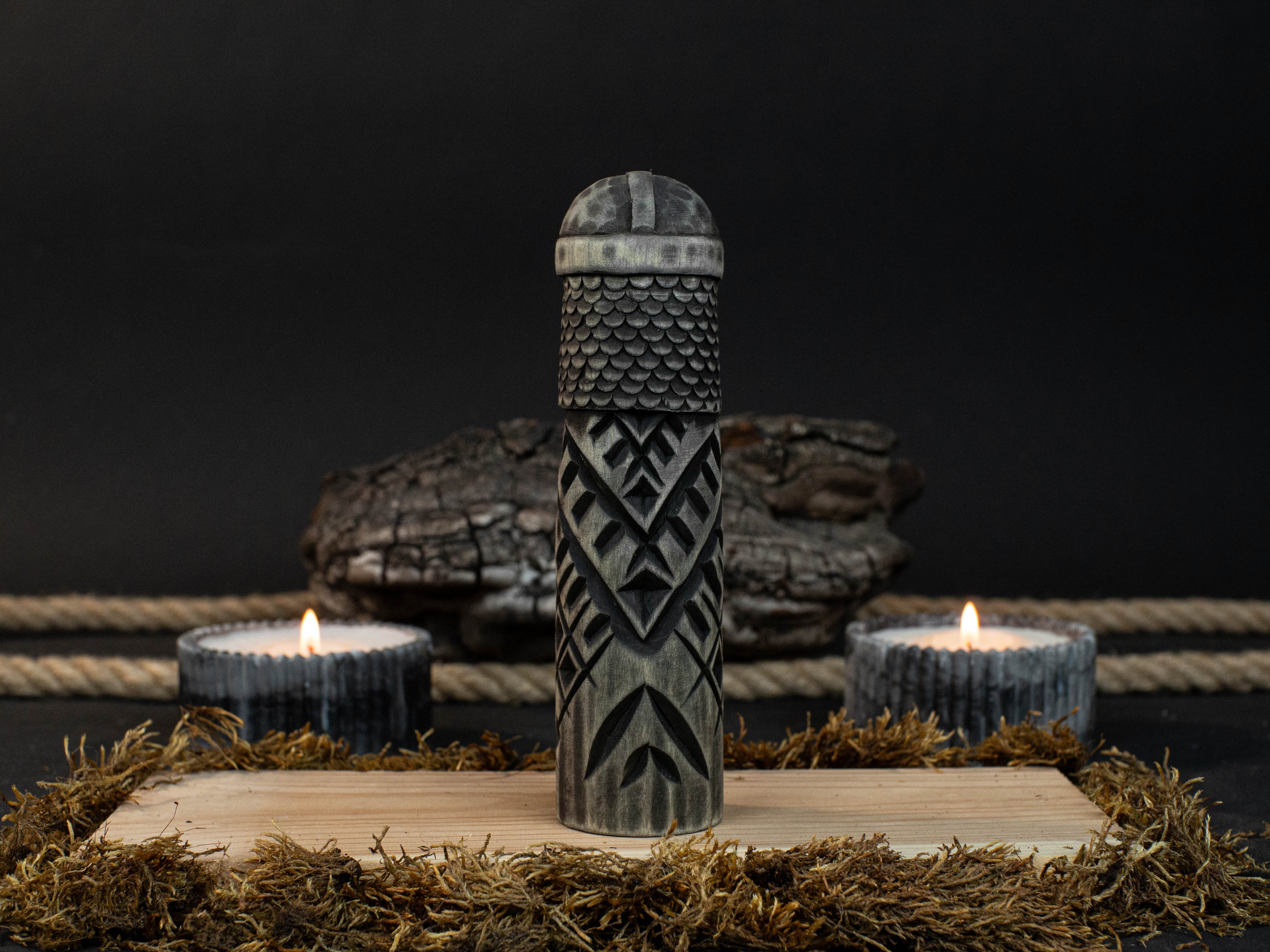 Hand-Carved Baldr Wooden Figurine – Norse God of Light and Purity