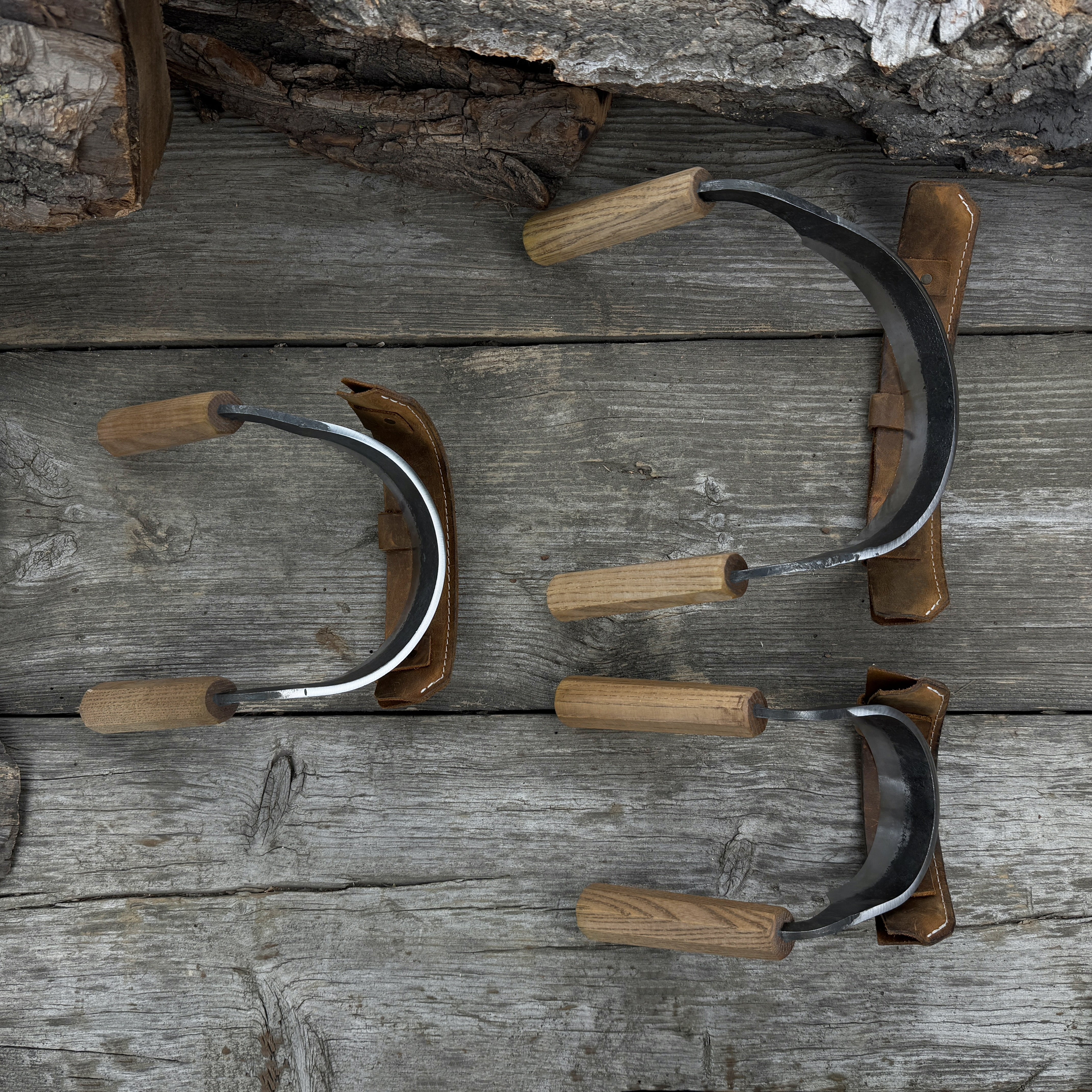 Ensemble de 3 couteaux à raser (couteaux demi-ronds)