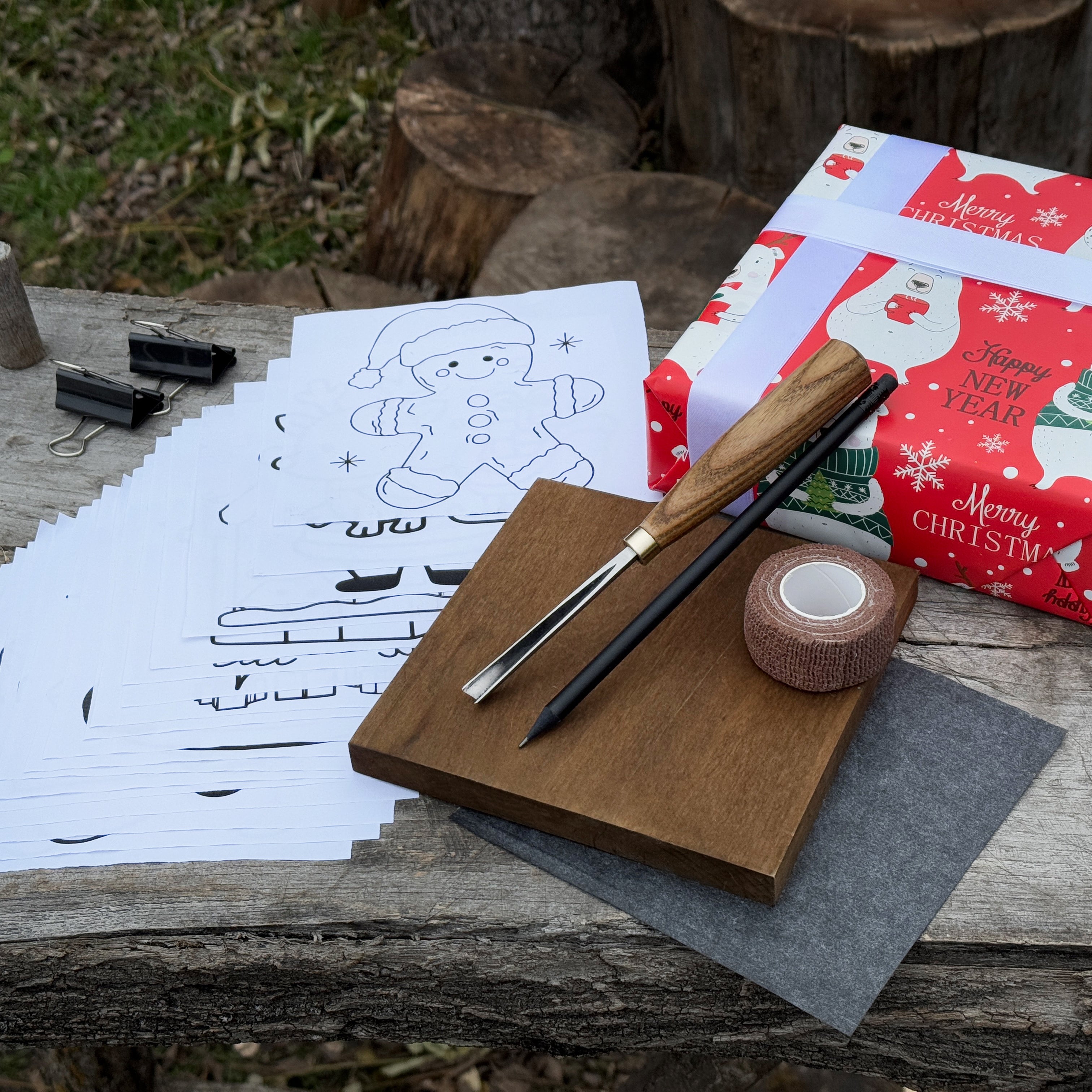 DIY Christmas Picture Cutting Kit – Beginner Wood Carving Wall Art Set