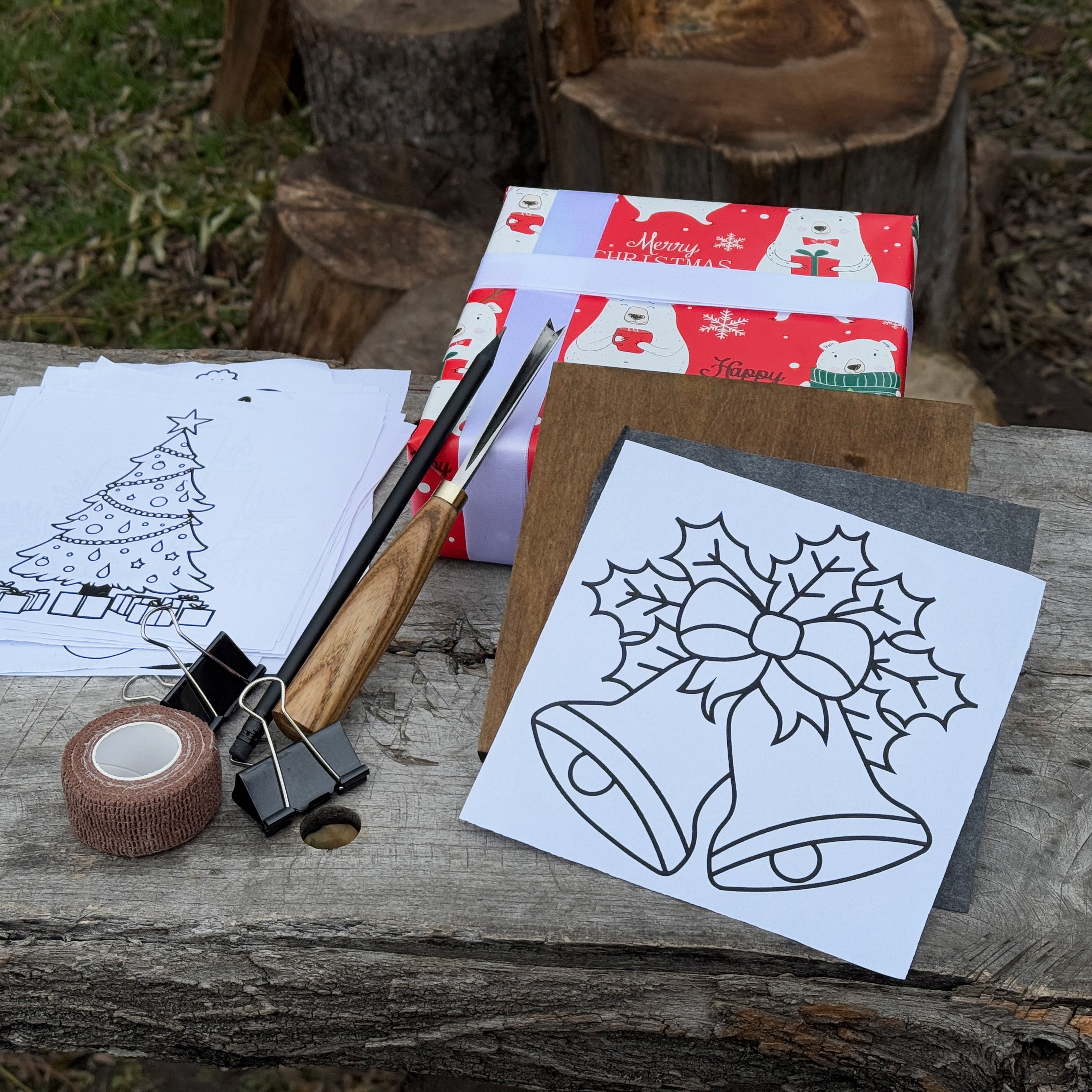 DIY Christmas Picture Cutting Kit – Beginner Wood Carving Wall Art Set