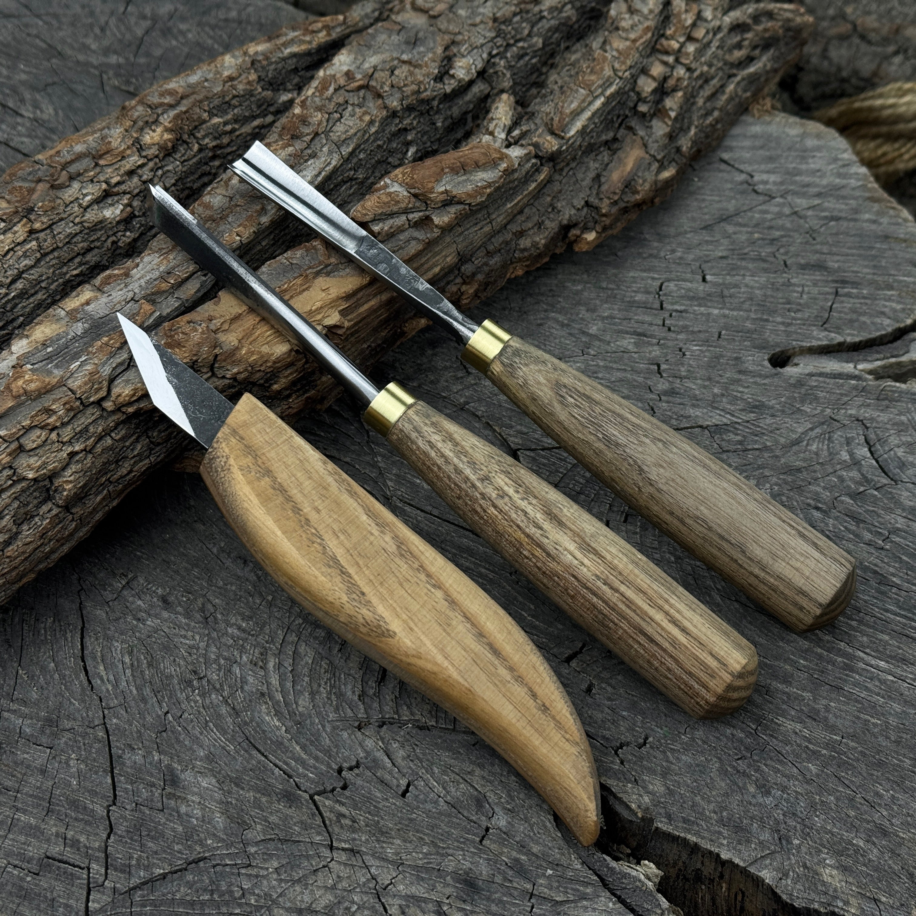 Ensemble de 3 outils de sculpture sur bois – Pour sculpture géométrique, détaillée et en relief