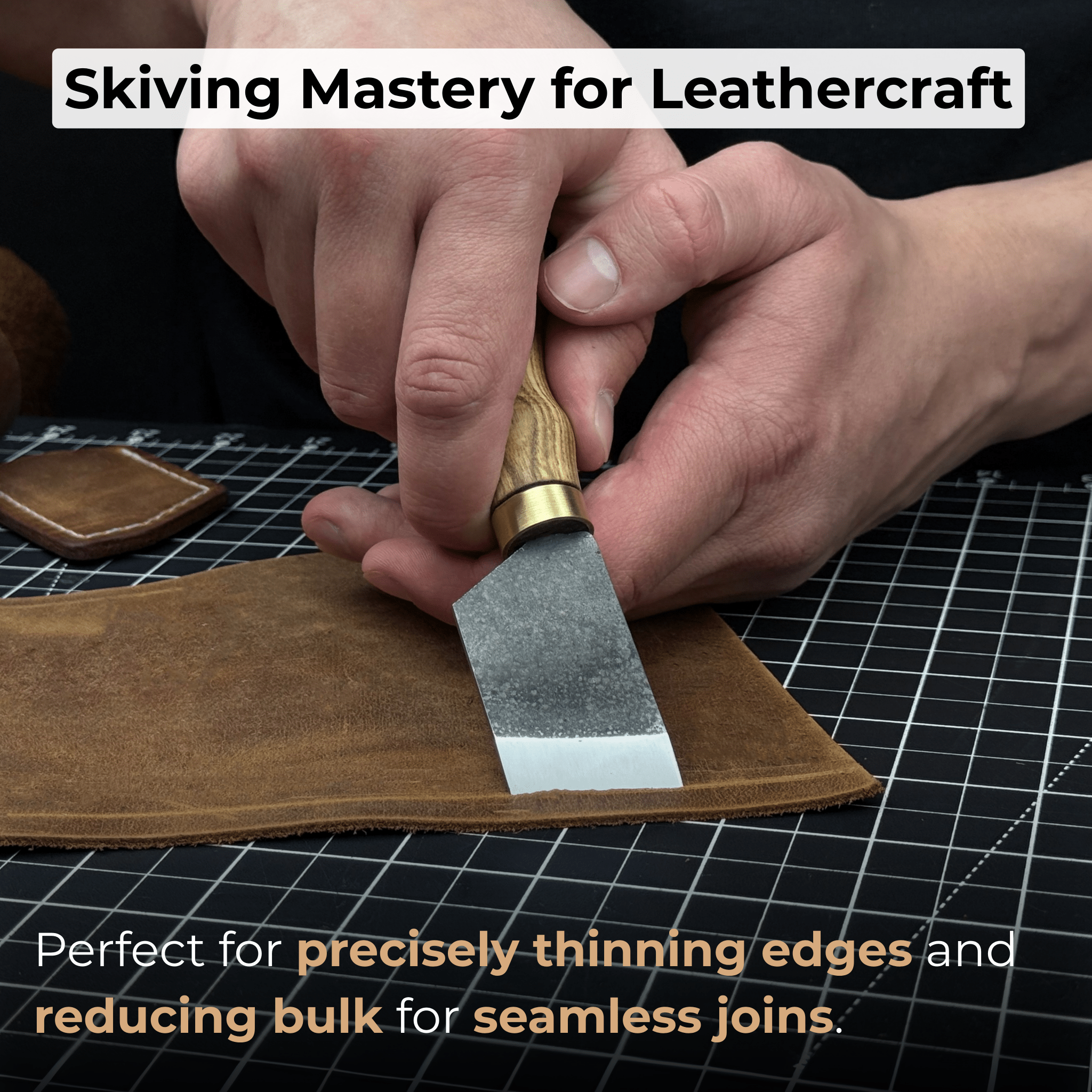 Angled Leather Skiving Knife, 3 cm (1.18 inches) - 2