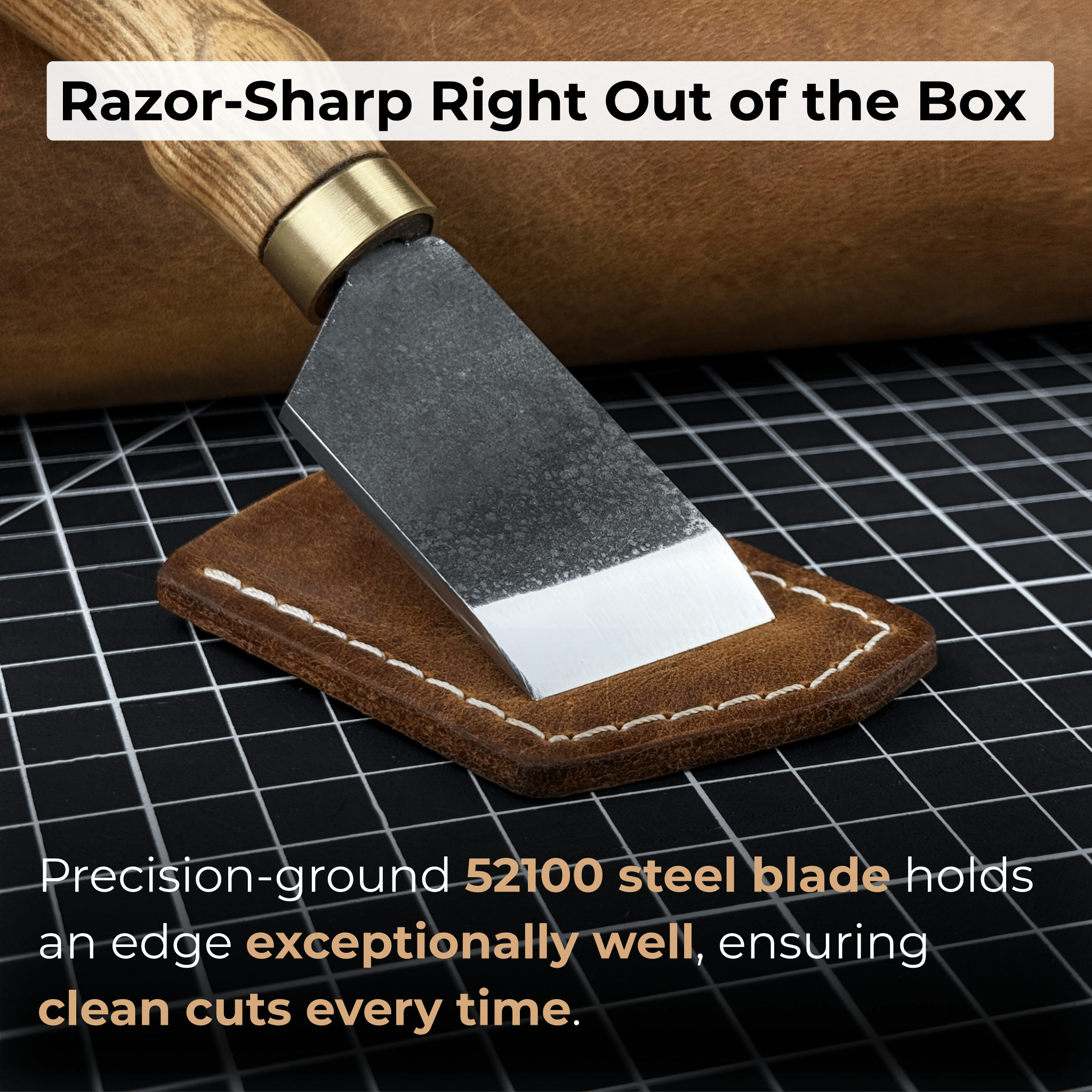 Angled Leather Skiving Knife, 3 cm (1.18 inches) - 3