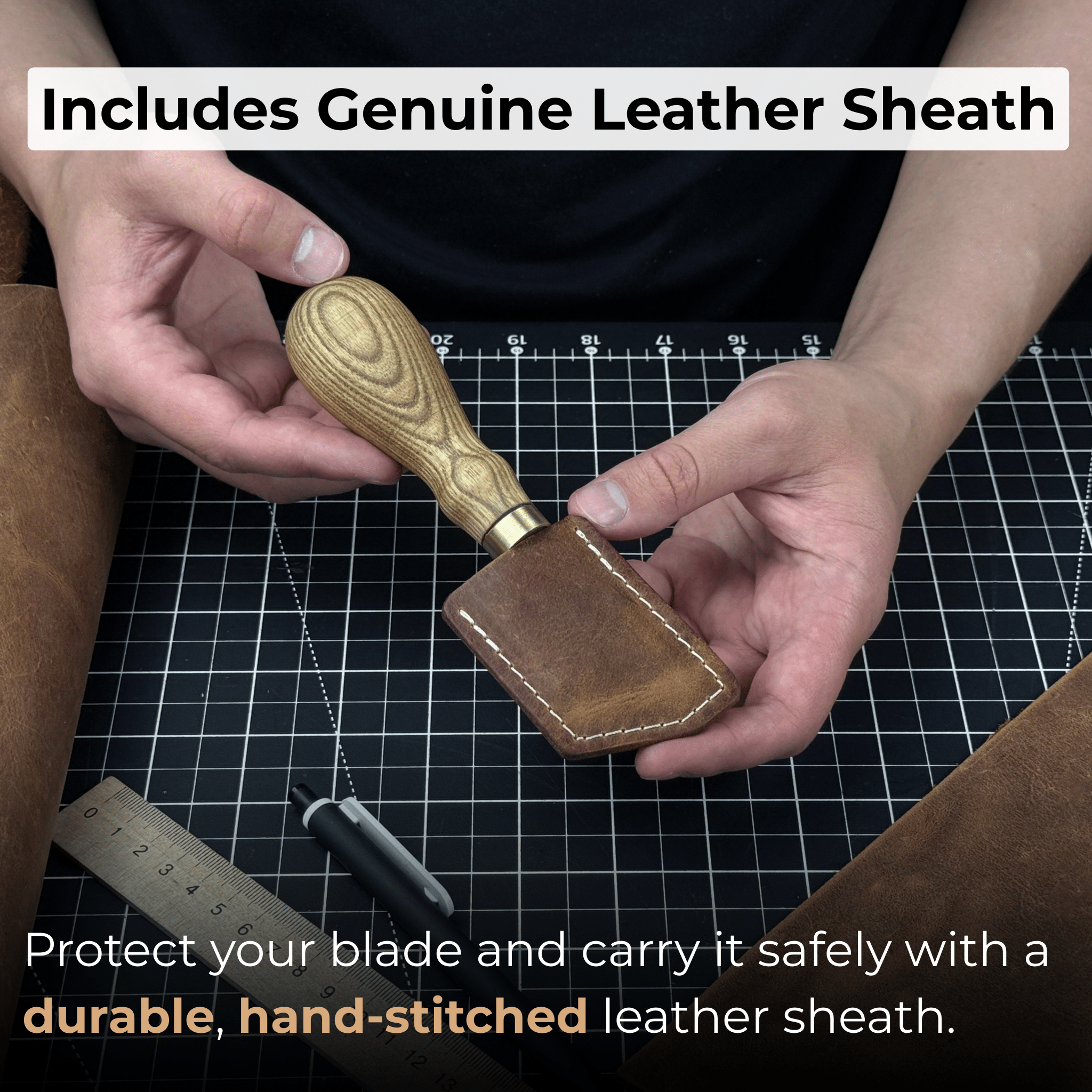 Angled Leather Skiving Knife, 3 cm (1.18 inches) - 5