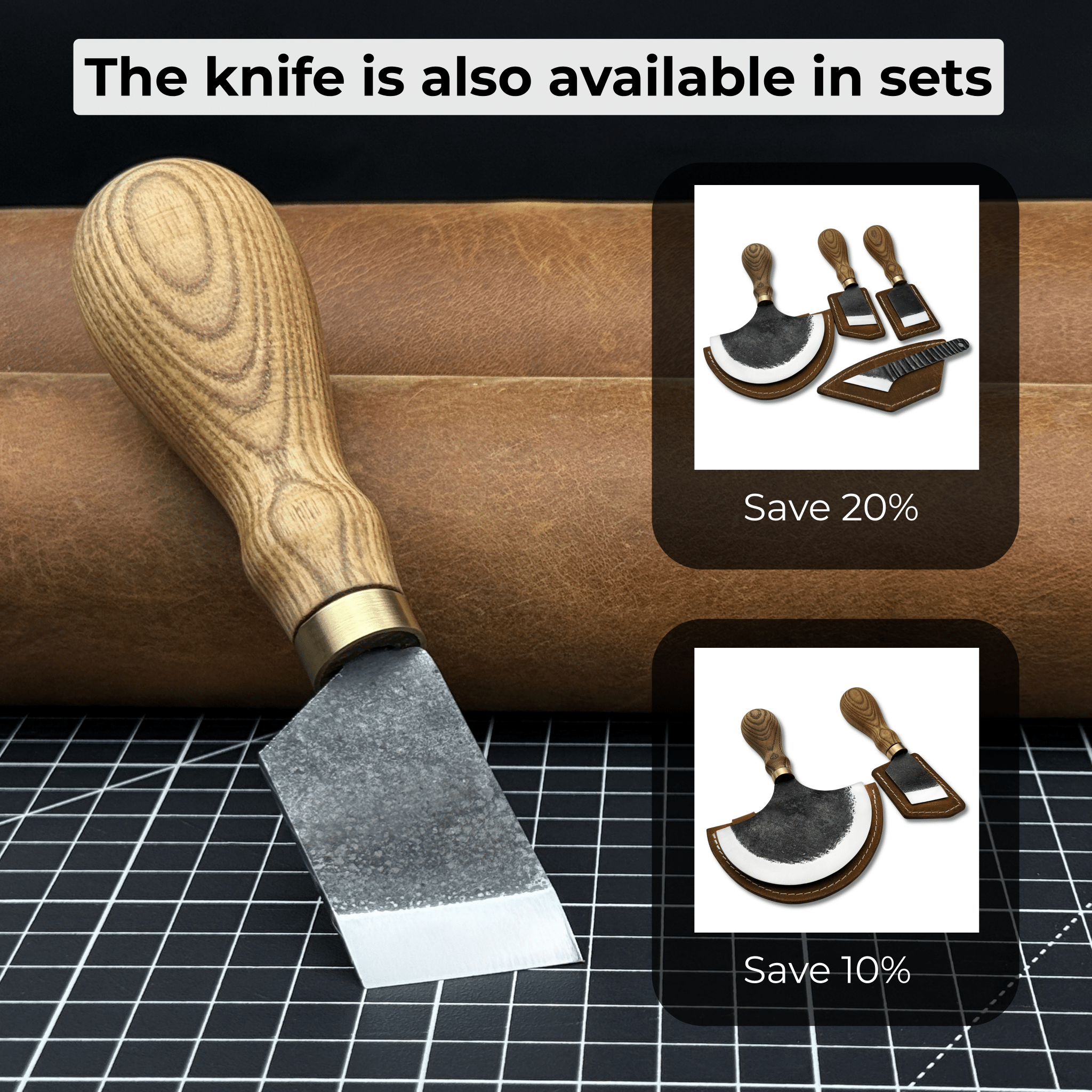 Angled Leather Skiving Knife, 3 cm (1.18 inches) - 10