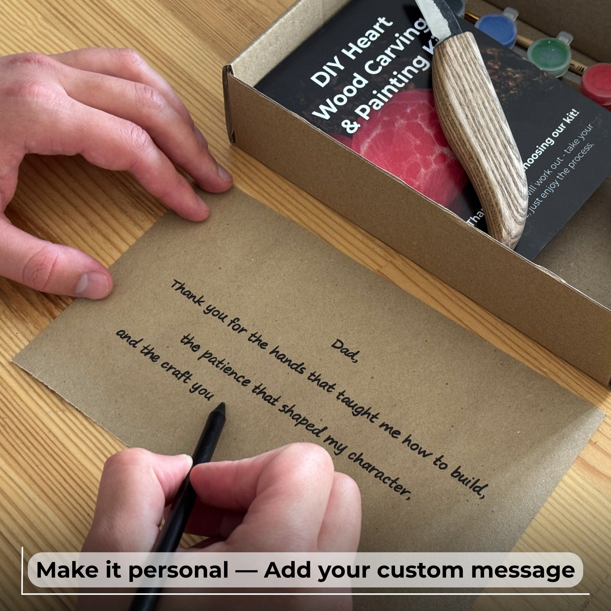 Beginner Heart Wood Carving & Painting Kit — Complete DIY Hobby Set for Adults and Kids - 9