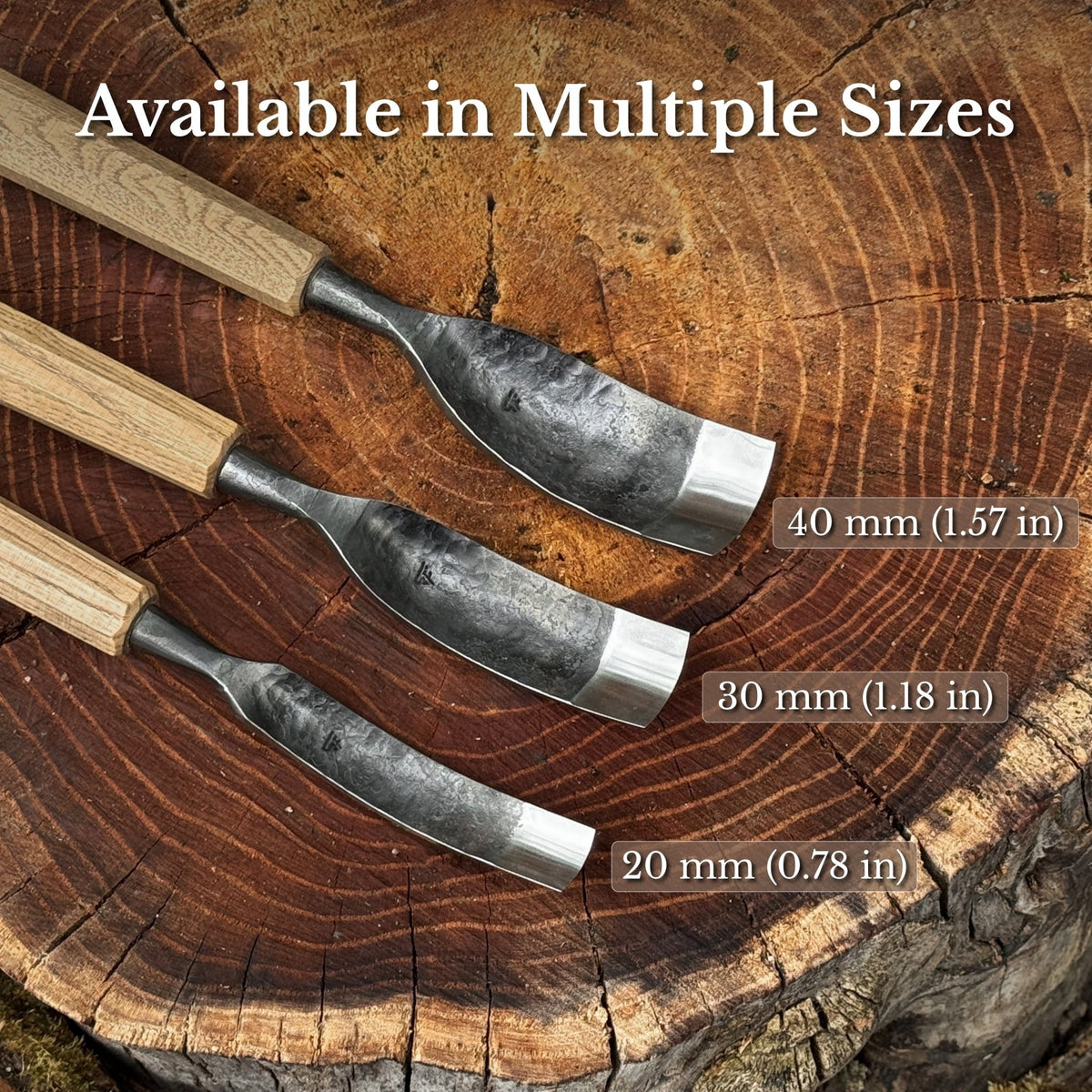 Bent Carving Gouge, 20 - 40 mm (0.8 - 1.6 inches) - 10