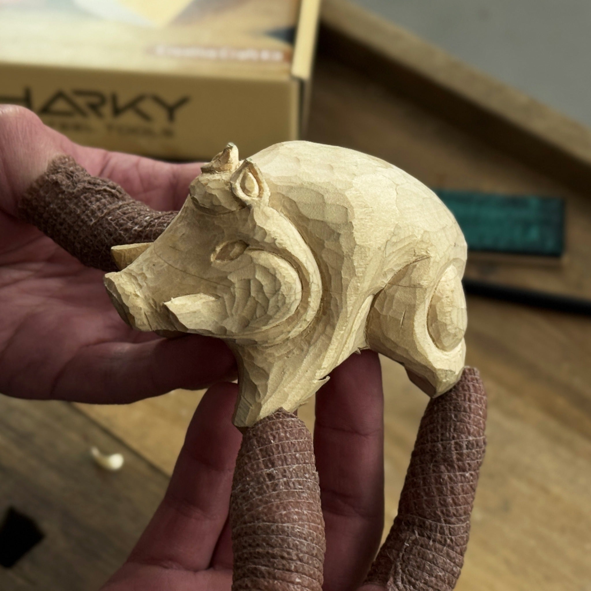 Boar Carving Kit - Complete Starter Whittling Kit for Beginners, Adults, Teens, and Kids - 7