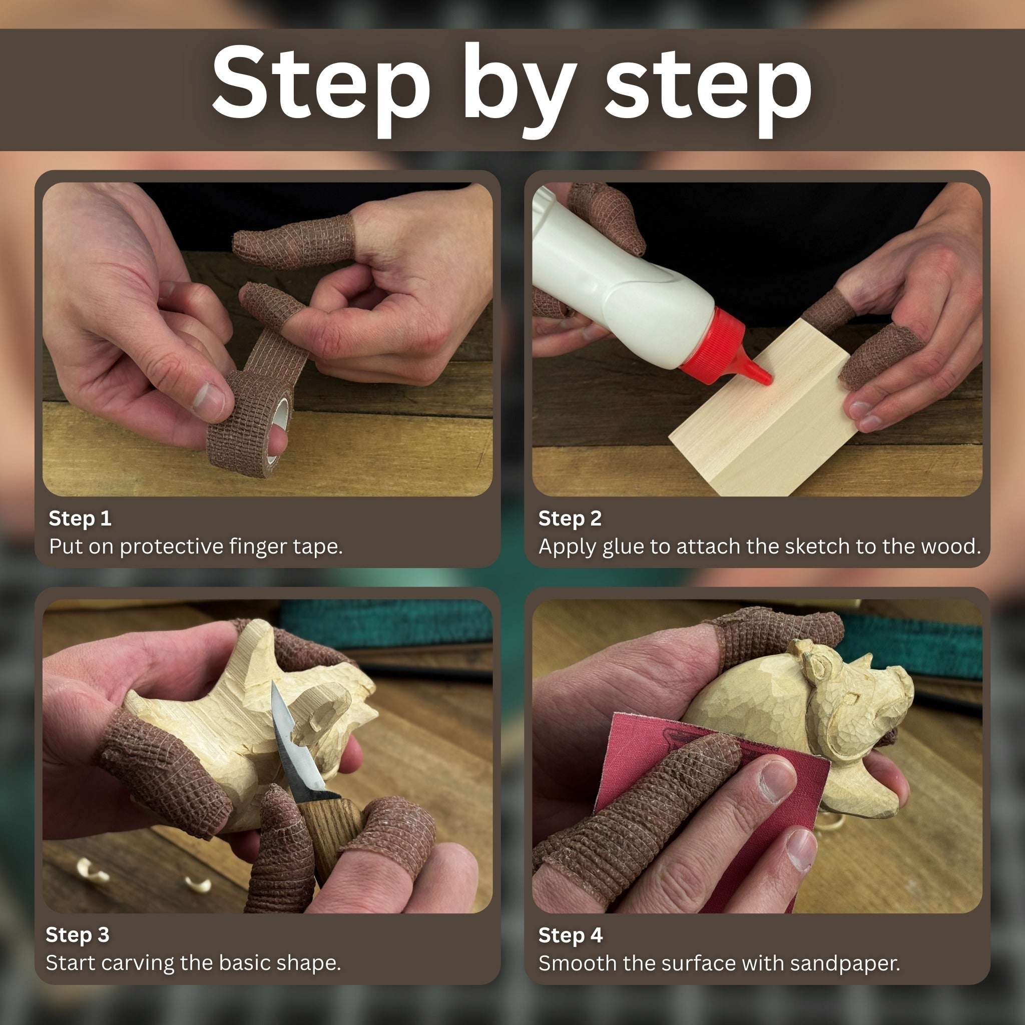Boar Carving Kit - Complete Starter Whittling Kit for Beginners, Adults, Teens, and Kids - 5