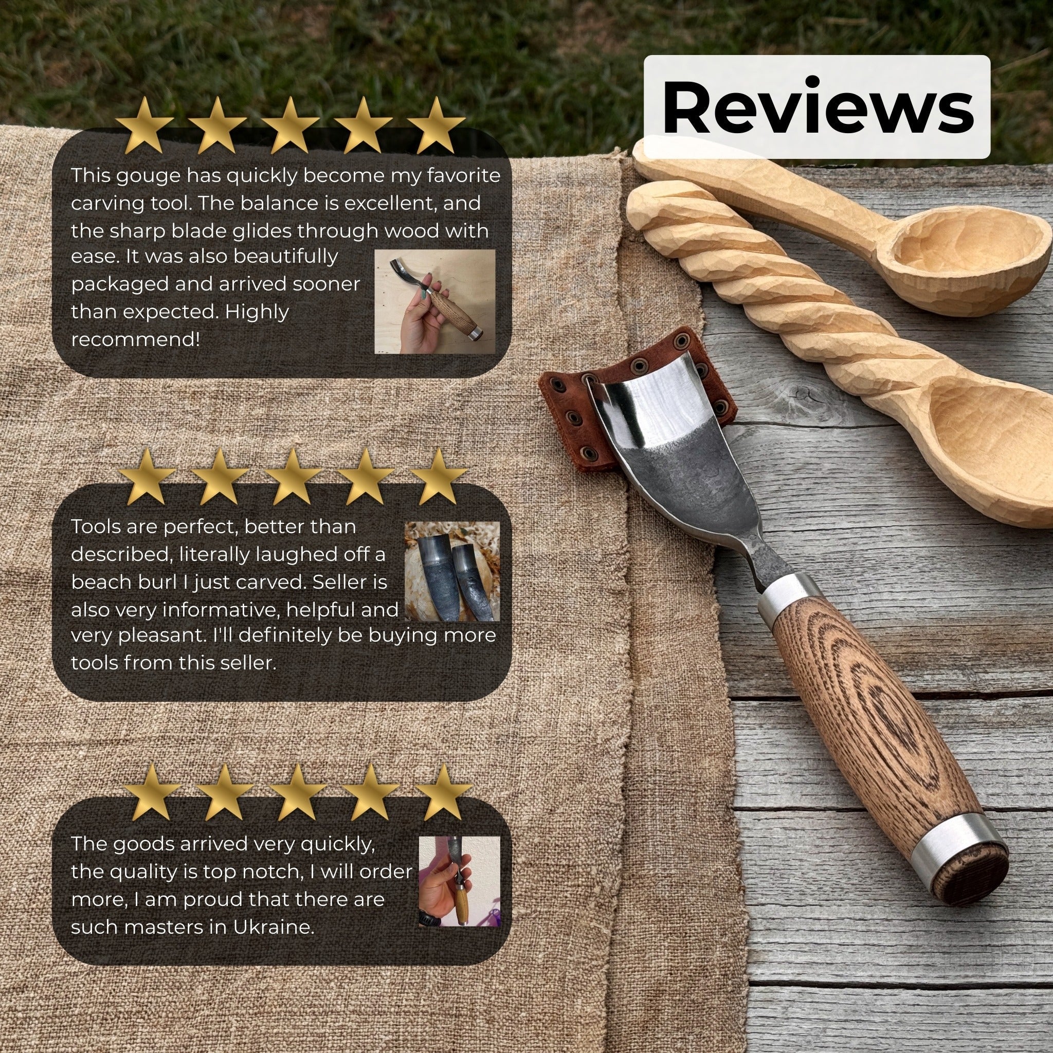 Curved Bowl Gouge, 10 - 45 mm (0.4 - 1.8 inches) - 10