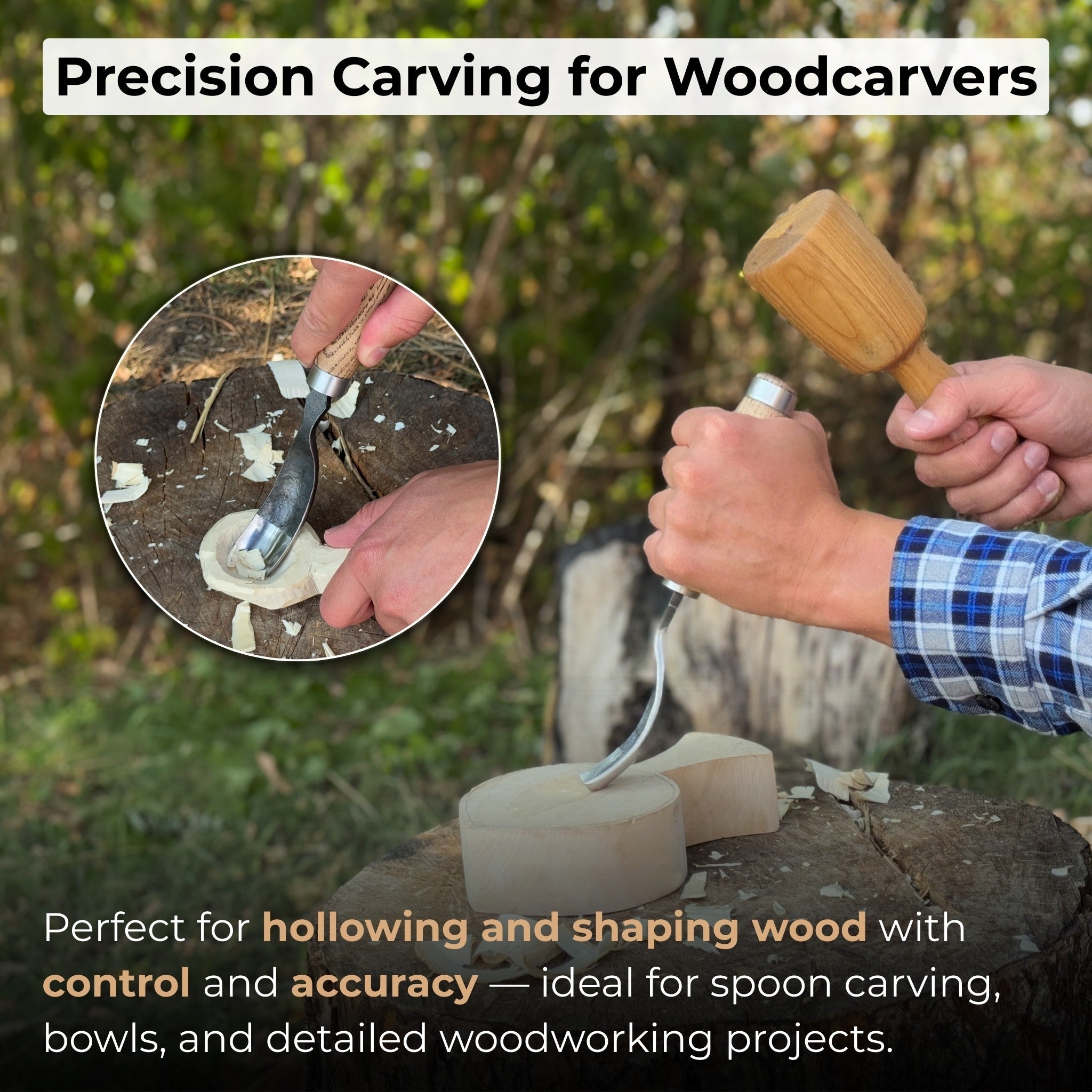 Curved Bowl Gouge, 10 - 45 mm (0.4 - 1.8 inches) - 8