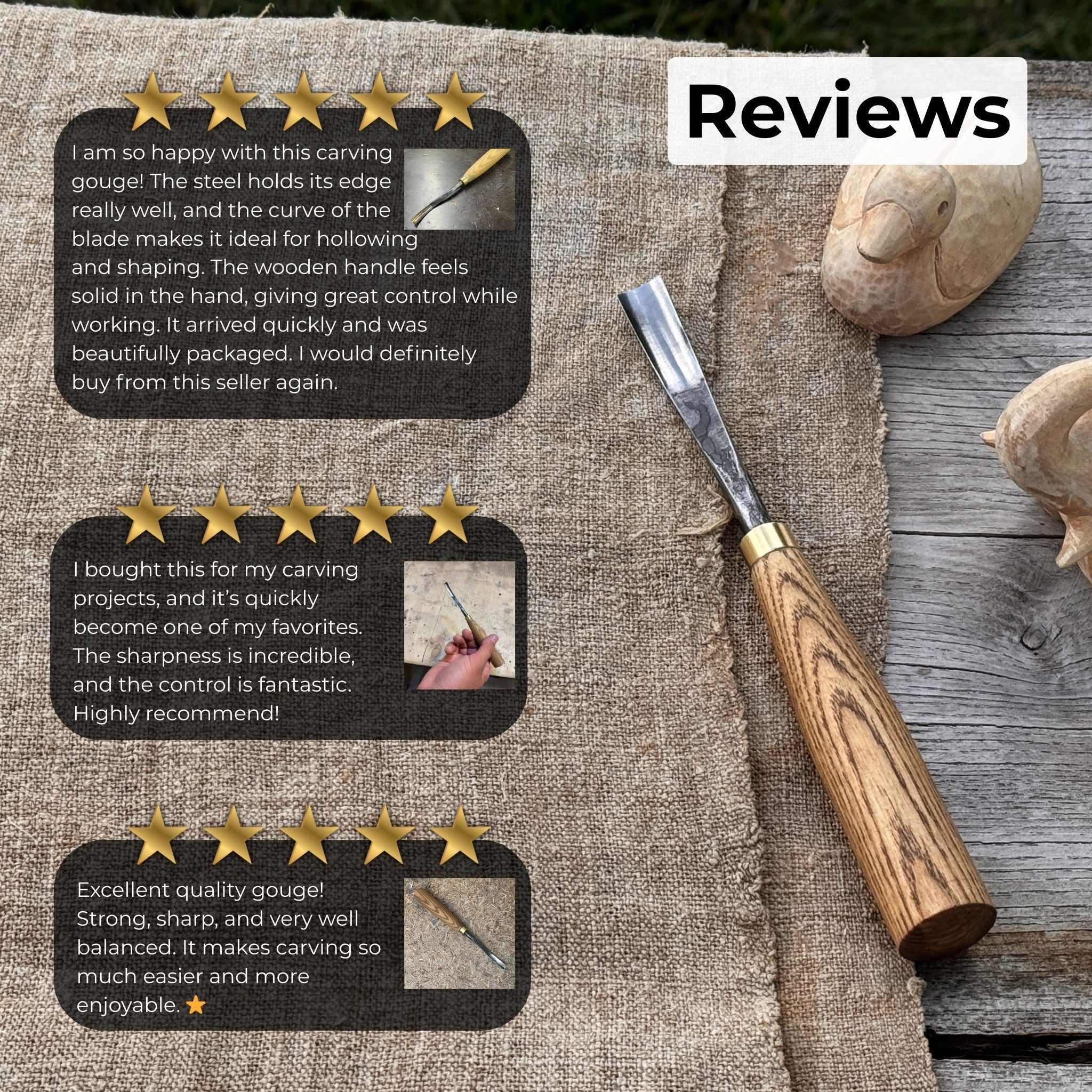 Curved Detail Carving Gouge – 8 mm / 12 mm (0.31 / 0.47 inches) - 10