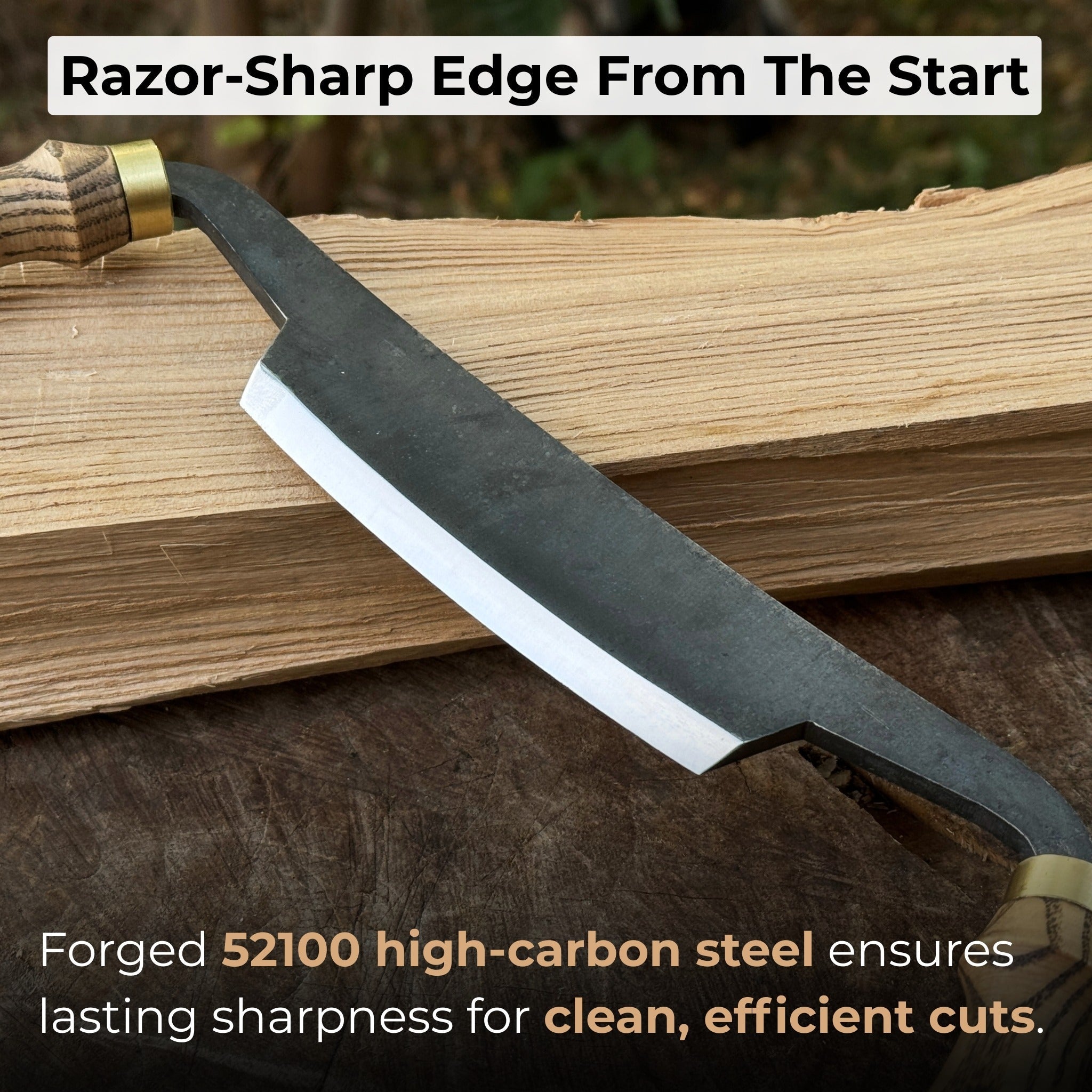 Curved Draw Knife (Push/Pull Shave), 10.5 cm (4.1 inch) Cutting Edge - 3