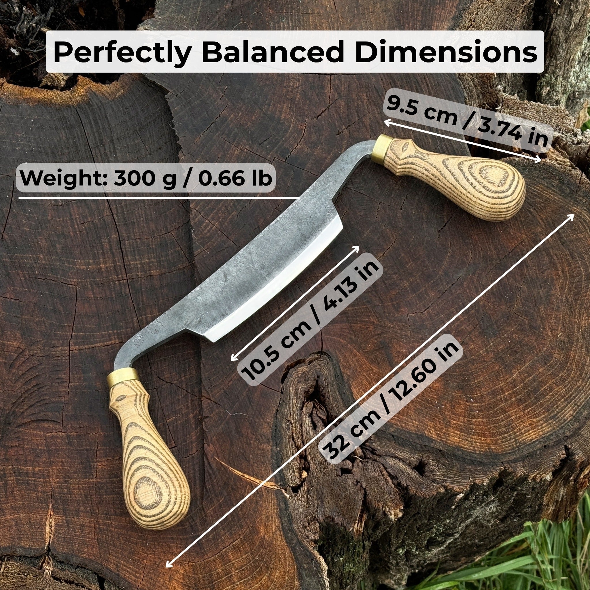 Curved Draw Knife (Push/Pull Shave), 10.5 cm (4.1 inch) Cutting Edge - 6