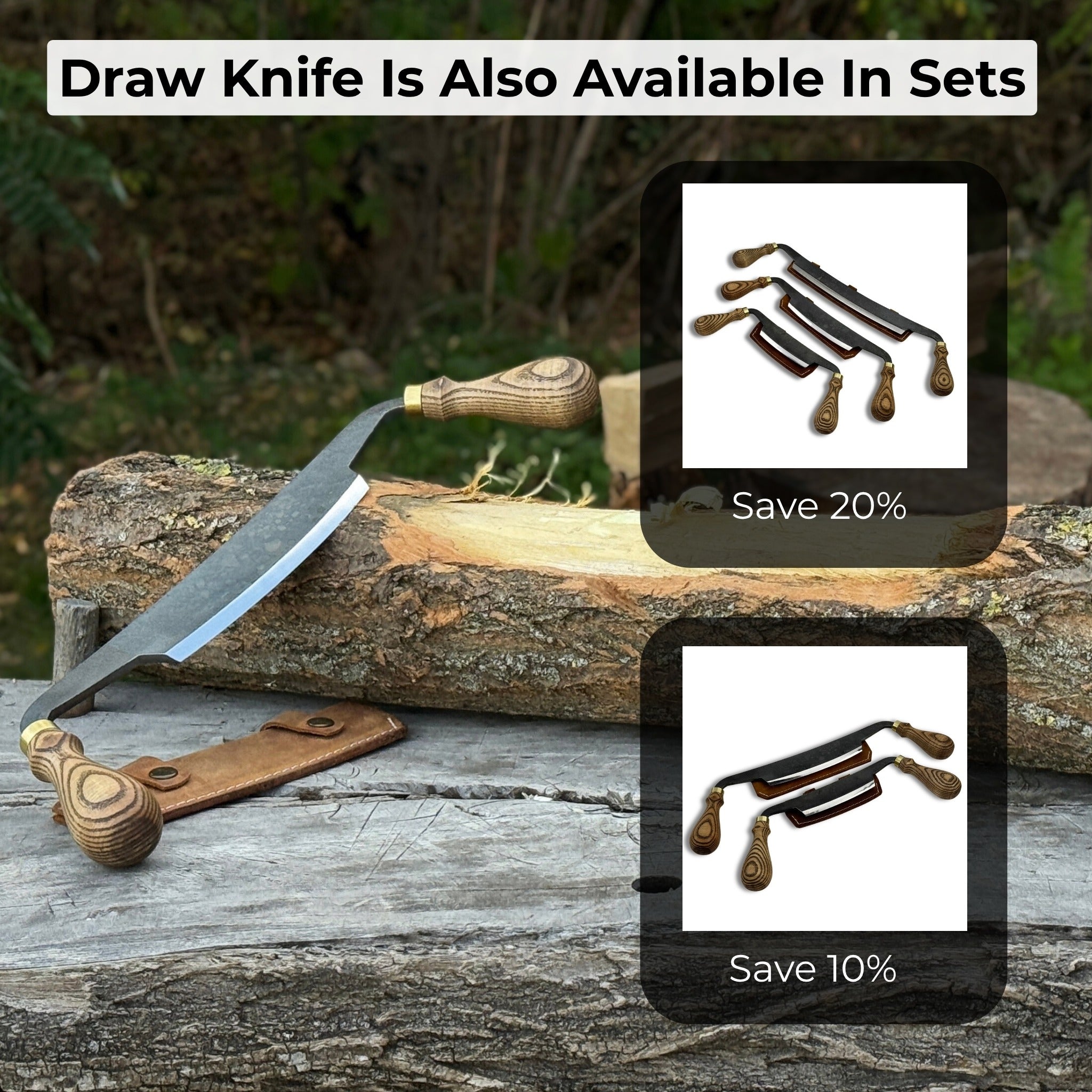 Curved Draw Knife (Push/Pull Shave), 14.5 cm (5.7 inch) Cutting Edge - 9