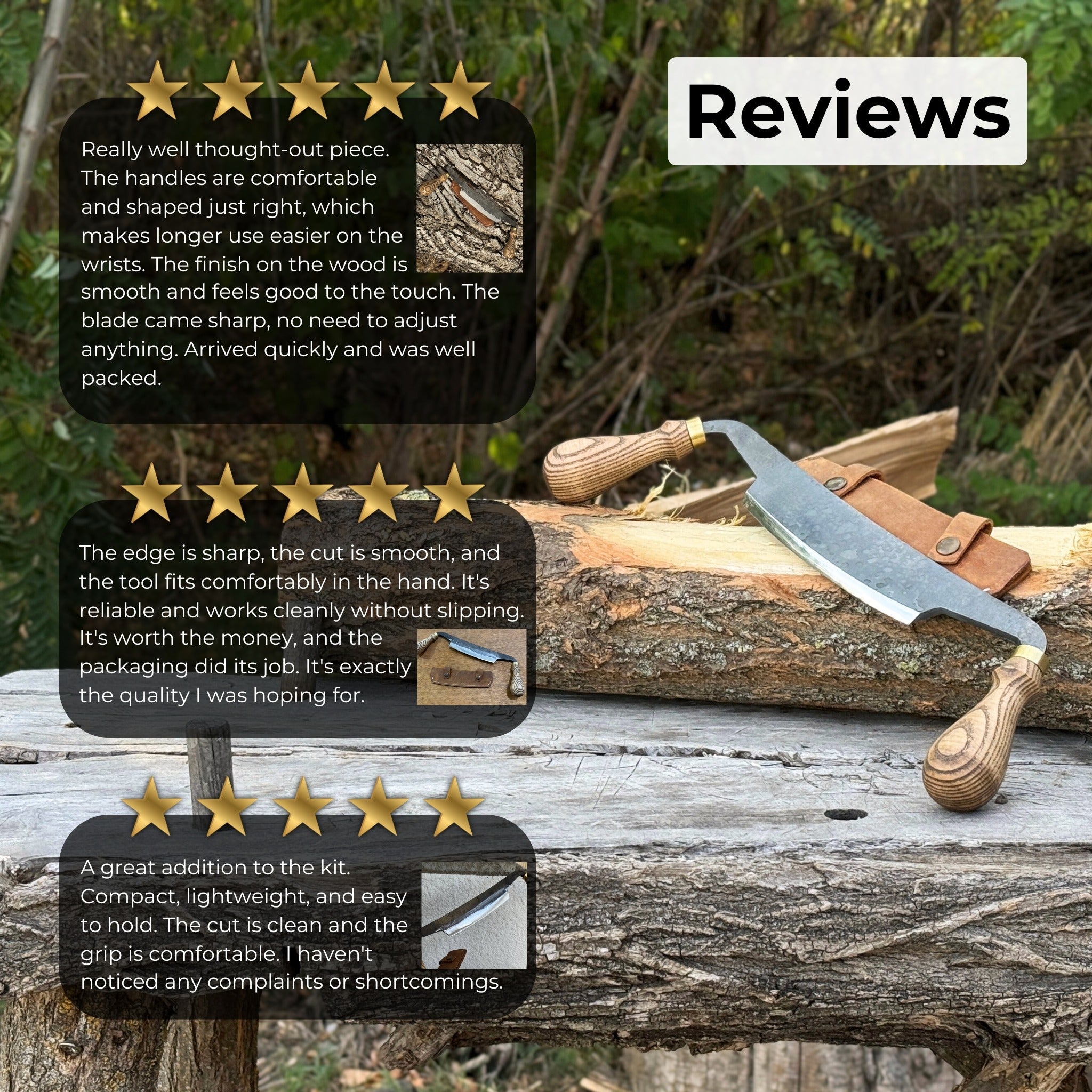 Curved Draw Knife (Push/Pull Shave), 14.5 cm (5.7 inch) Cutting Edge - 10