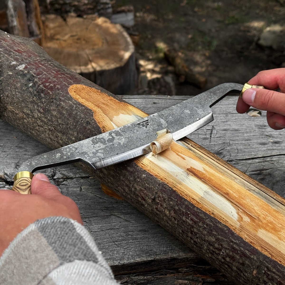 Curved Draw Knife (Push/Pull Shave), 14.5 cm (5.7 inch) Cutting Edge - 5