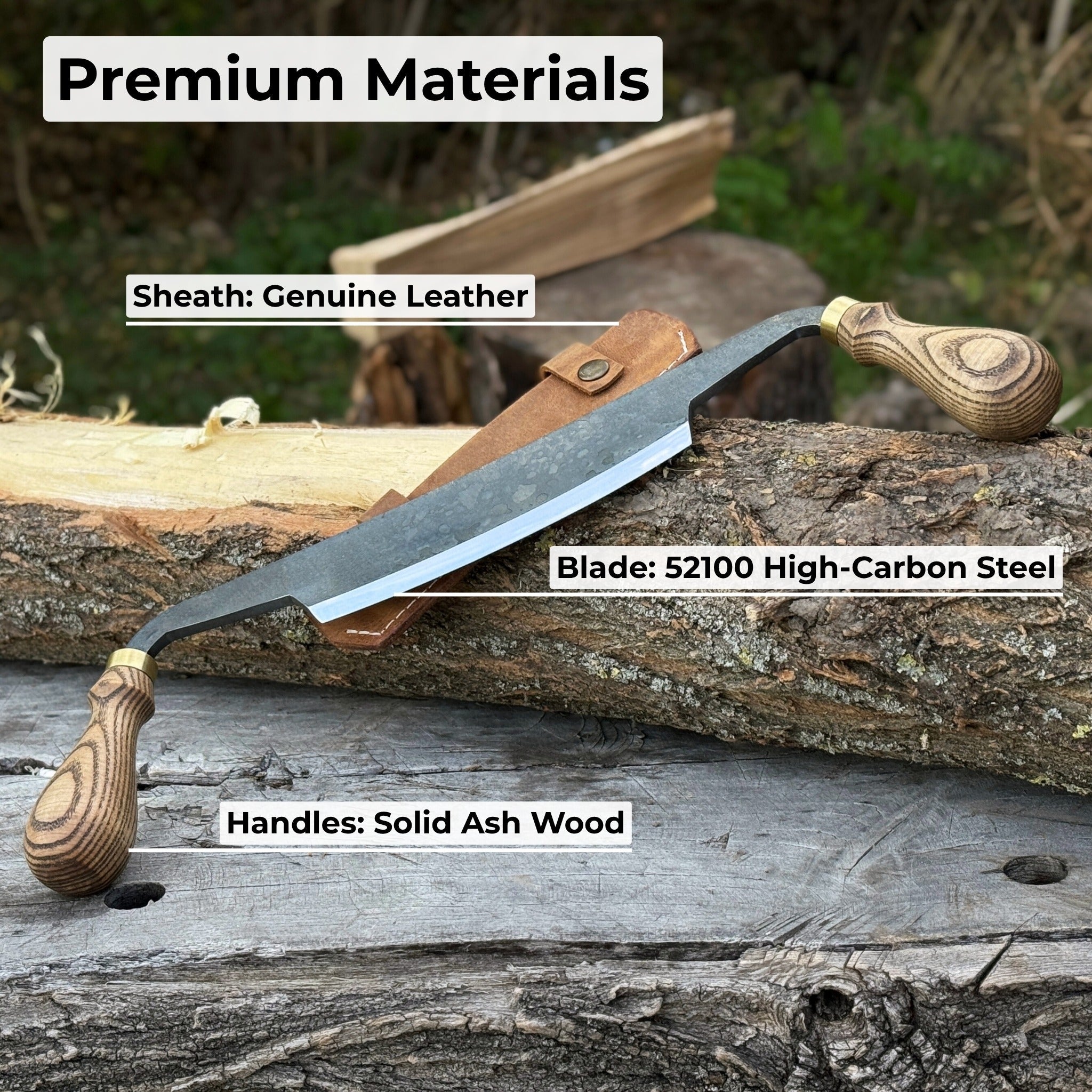 Curved Draw Knife (Push/Pull Shave), 14.5 cm (5.7 inch) Cutting Edge - 6