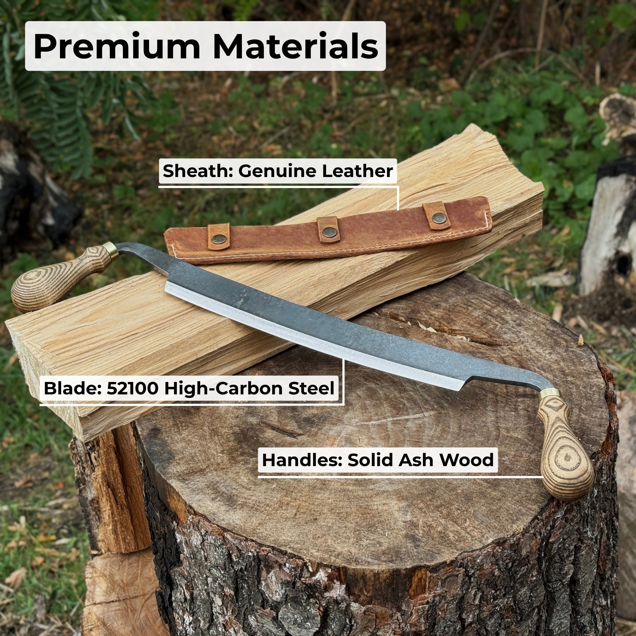 Curved Draw Knife (Push/Pull Shave), 25.5 cm (10 inch) Cutting Edge - 6