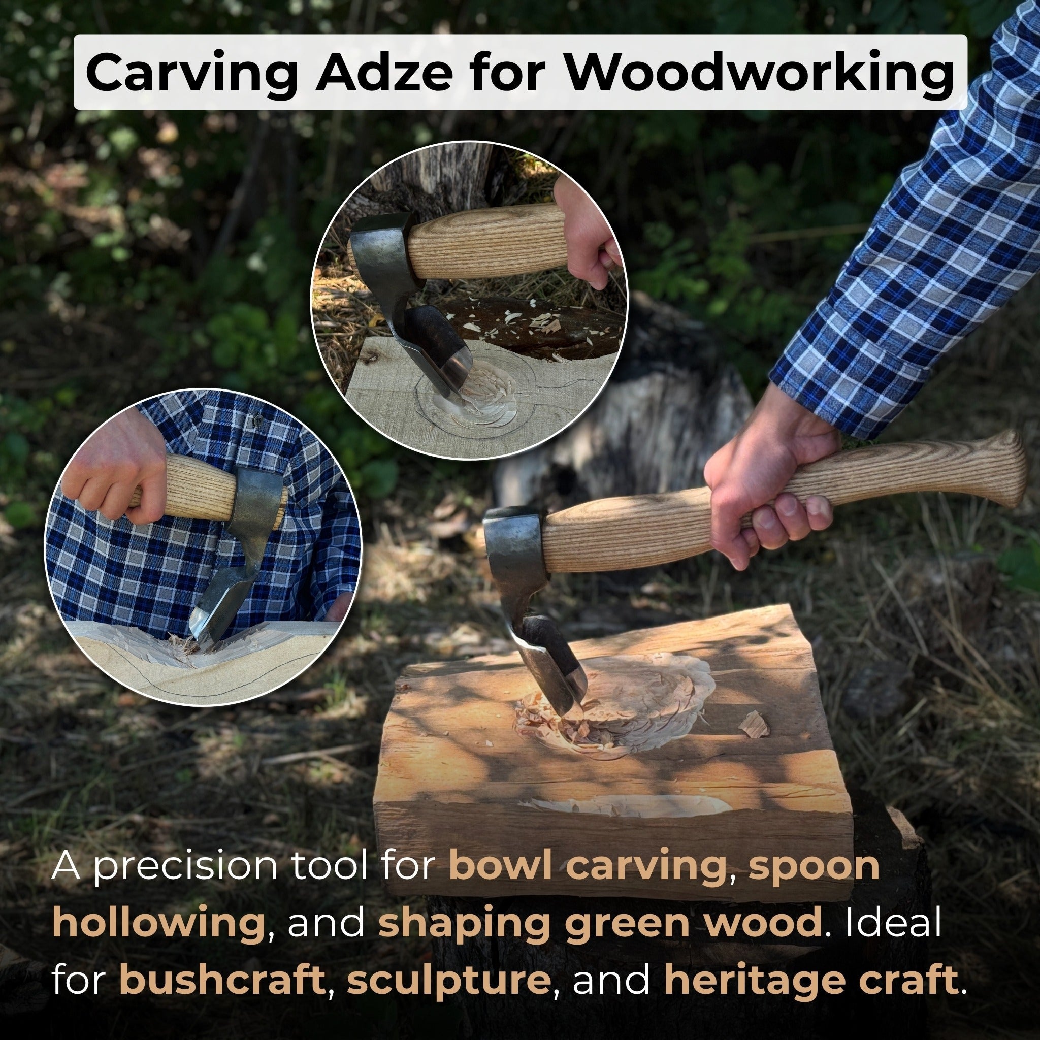 Deep Curved Bowl Adze, 5 cm (1.97 inches) - 7