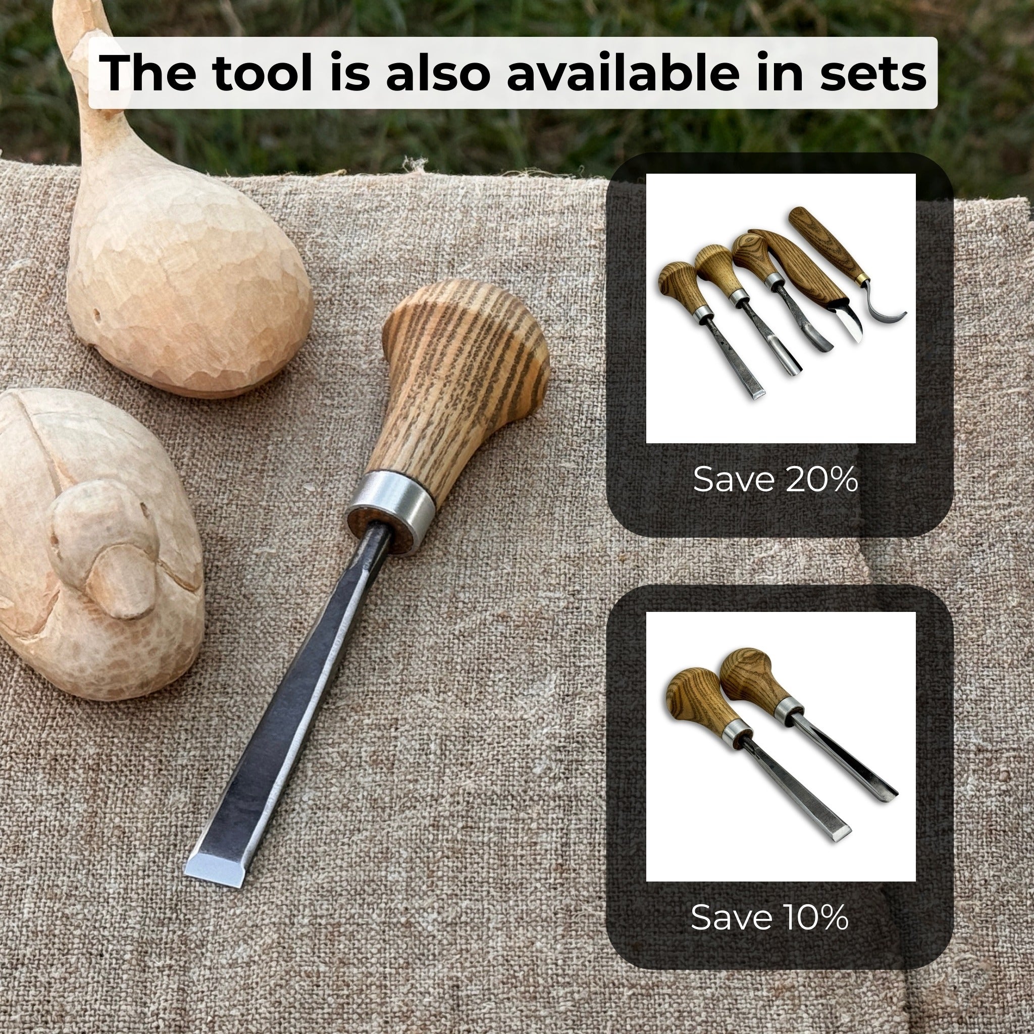 Detail Carving Chisel with Palm Handle, 10 mm (0.39 inches) - 10