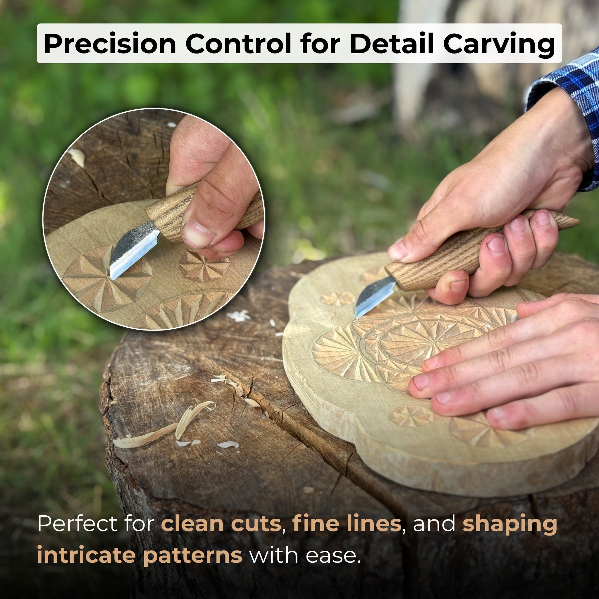 Detail Chip Carving Knife – Blade 3 cm (1.2 inches) - 7