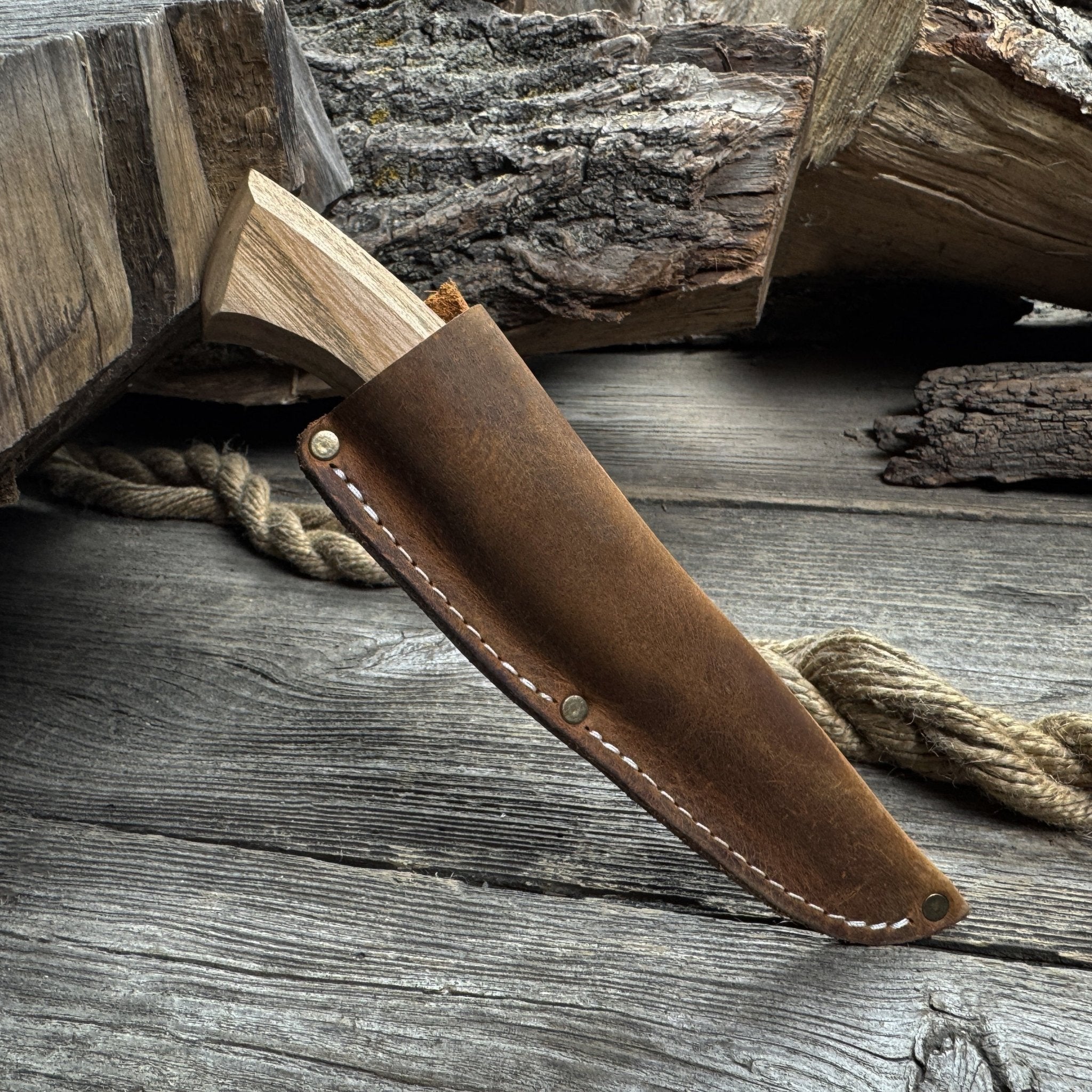 Detail Wood Carving Knife with Leather Sheath, Blade 5 cm (1.97 inches) - 3