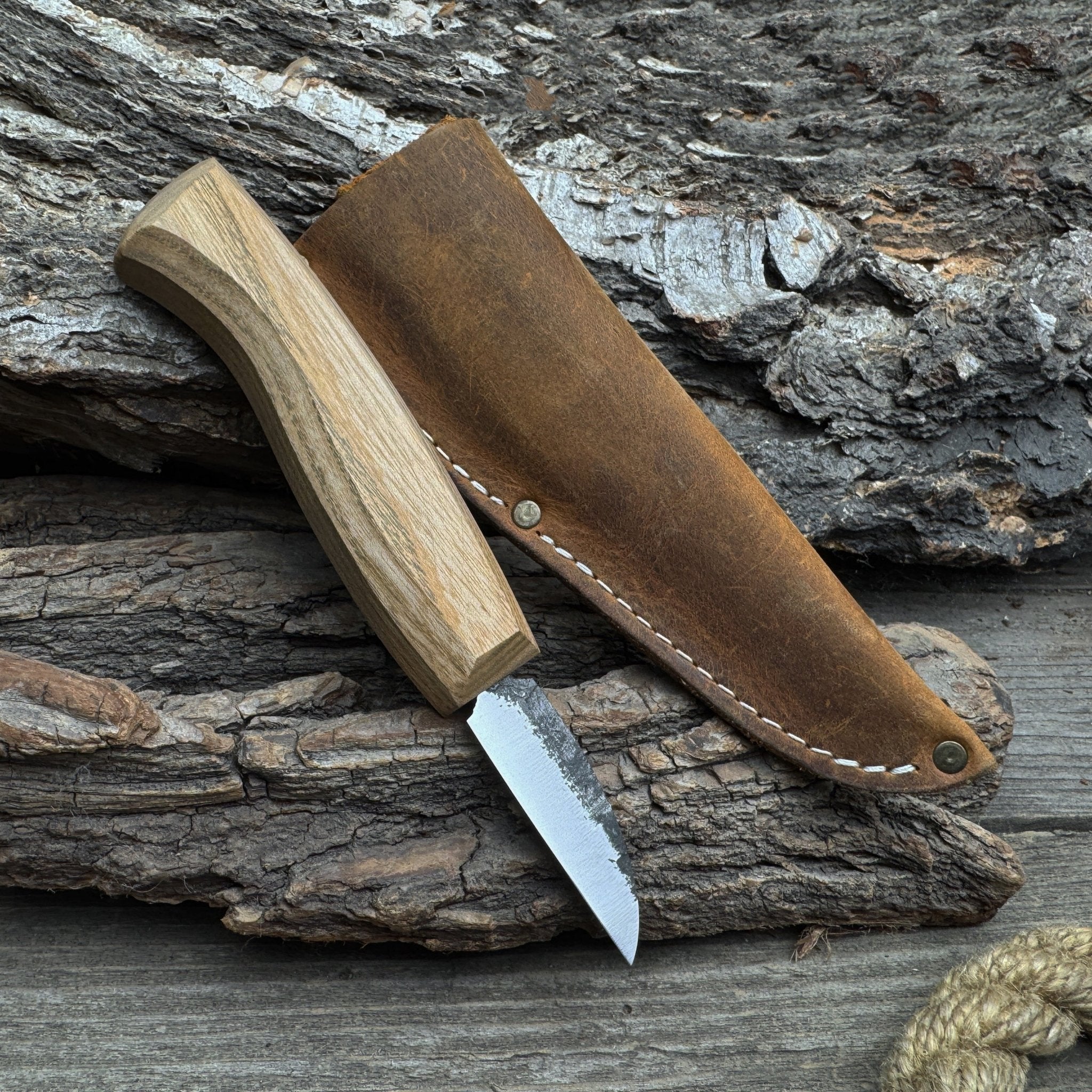 Detail Wood Carving Knife with Leather Sheath, Blade 5 cm (1.97 inches) - 6