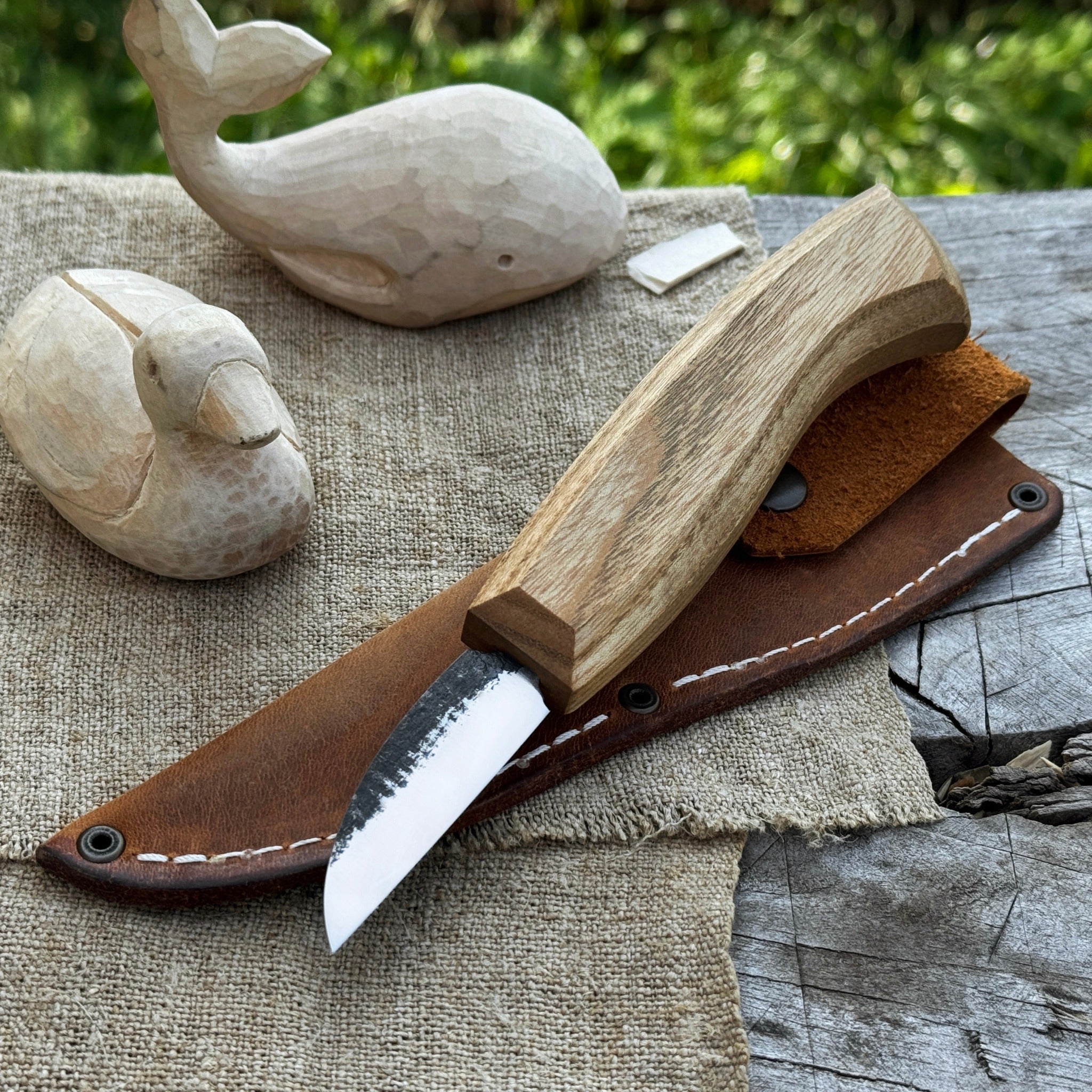 Detail Wood Carving Knife with Leather Sheath, Blade 5 cm (1.97 inches) - 1