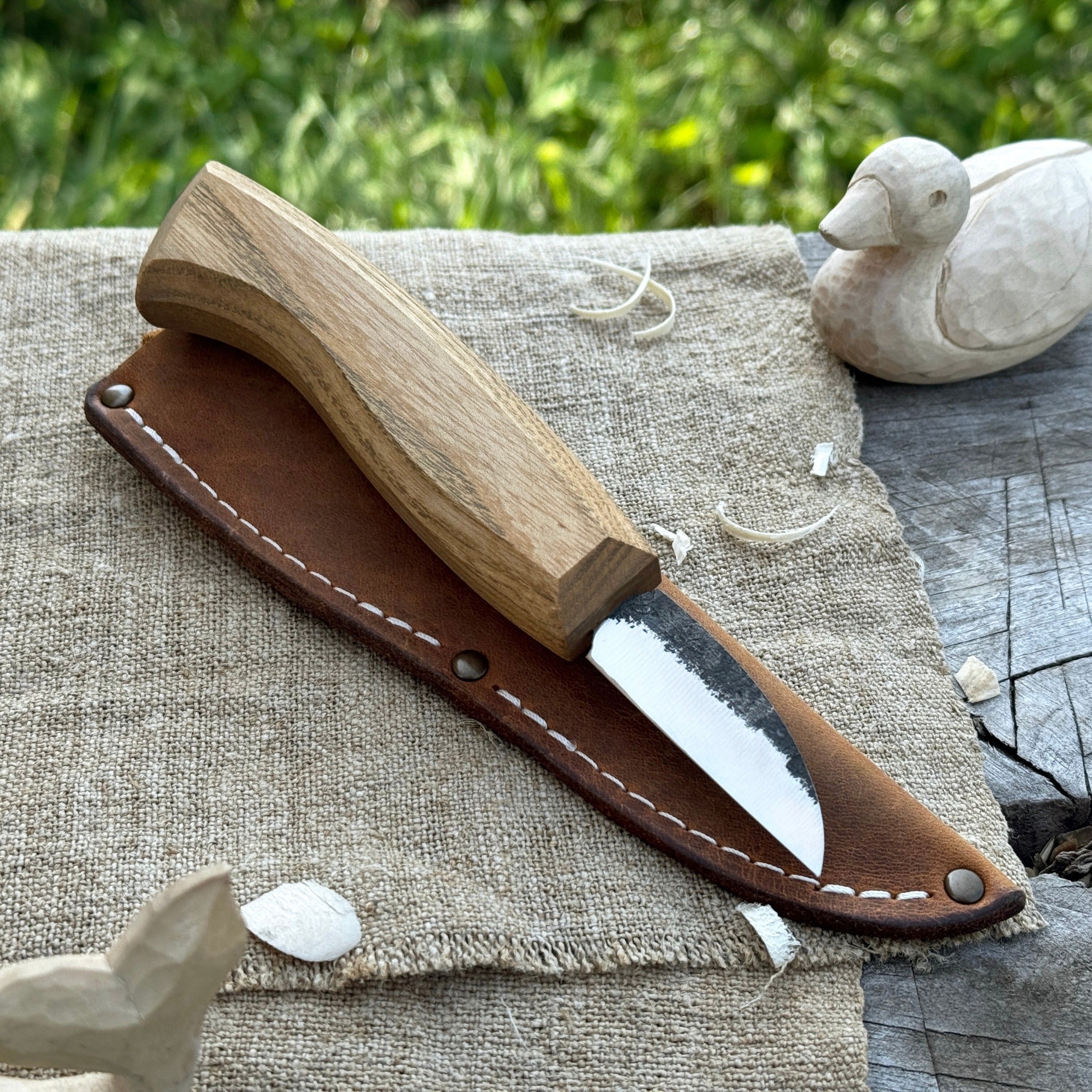 Detail Wood Carving Knife with Leather Sheath, Blade 5 cm (1.97 inches) - 1