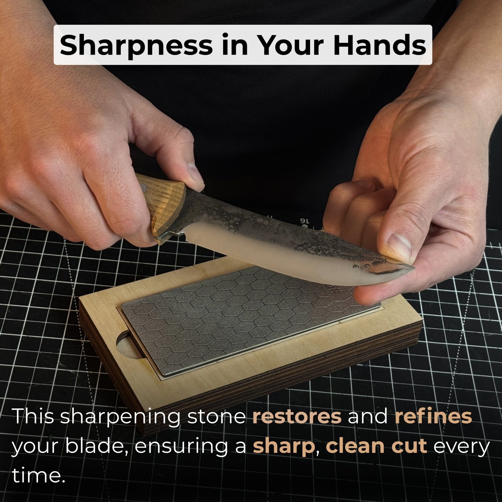 Diamond Sharpening Stone with Wooden Stand – 600 Grit for Knives & Tools - 4