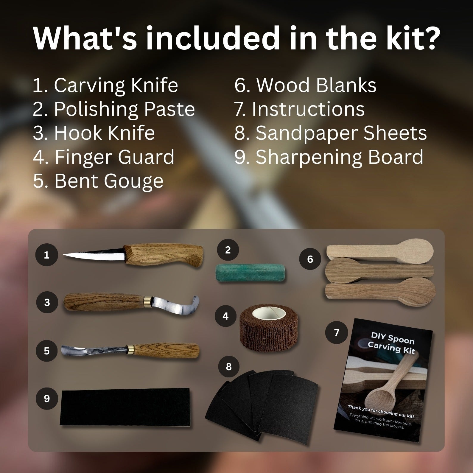 DIY 3 - Piece Spoon Carving Kit - 2