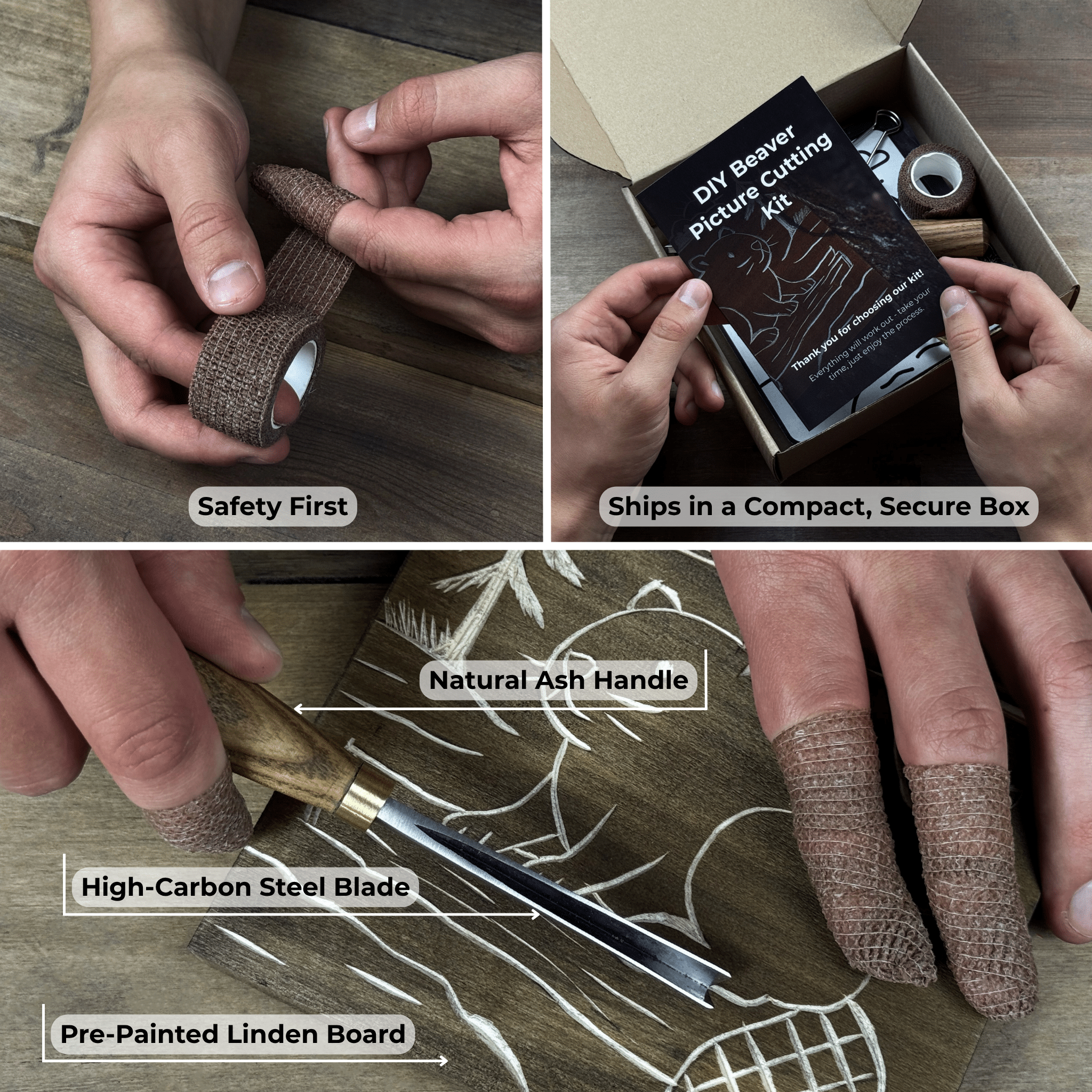 DIY Beaver Carving Kit – Wood Art Set with V - Chisel & Video Guide - 4